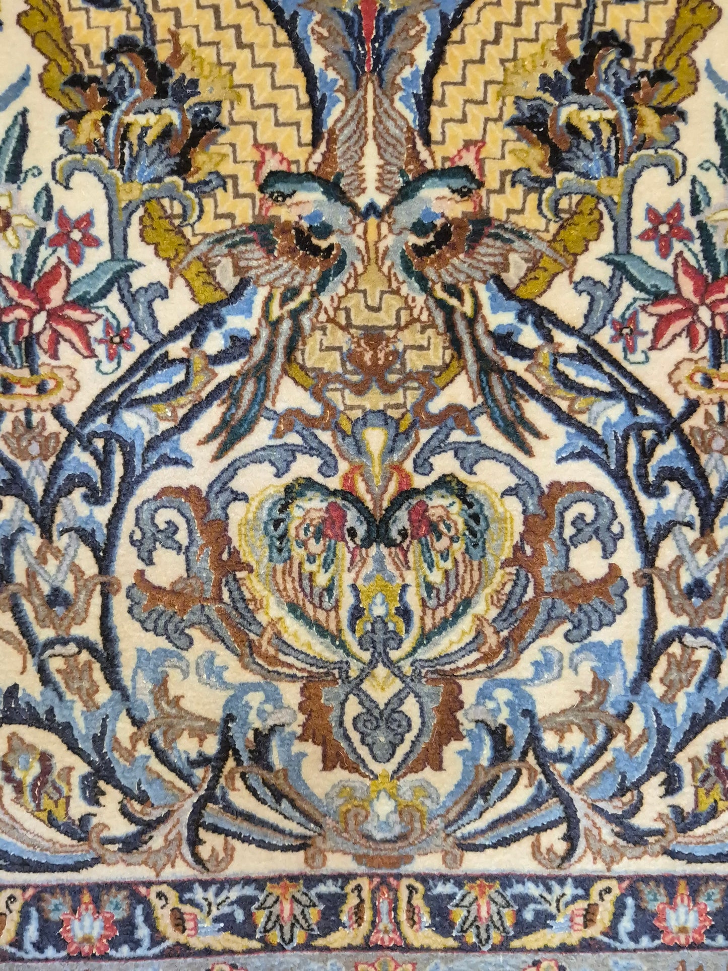 Isfahan Teppich Korkwolle mit Seide florales Design fein