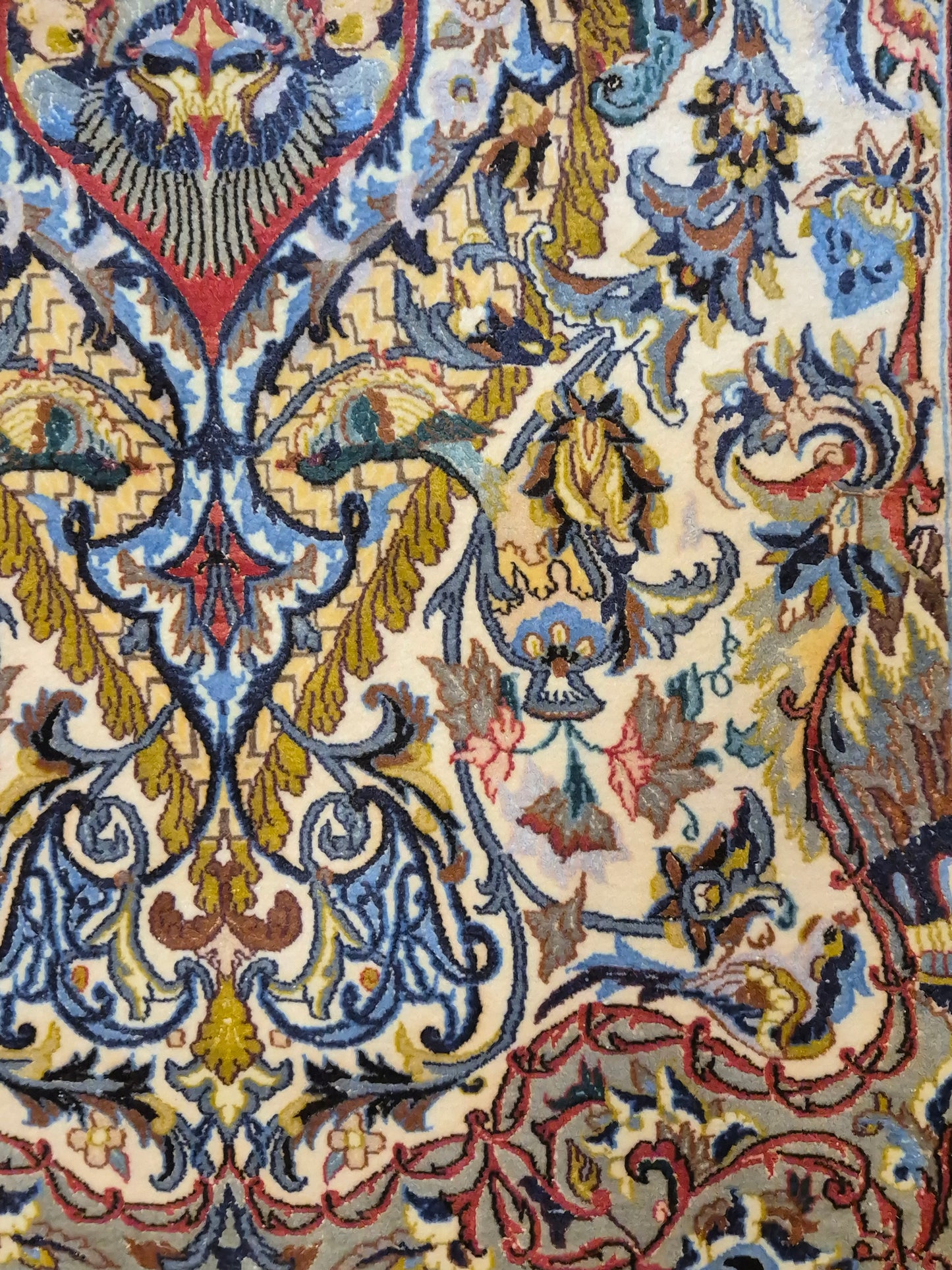 Isfahan Teppich Korkwolle mit Seide florales Design fein