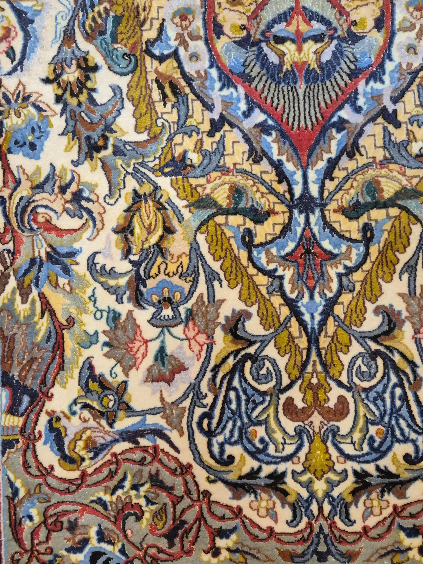 Isfahan Teppich Korkwolle mit Seide florales Design fein