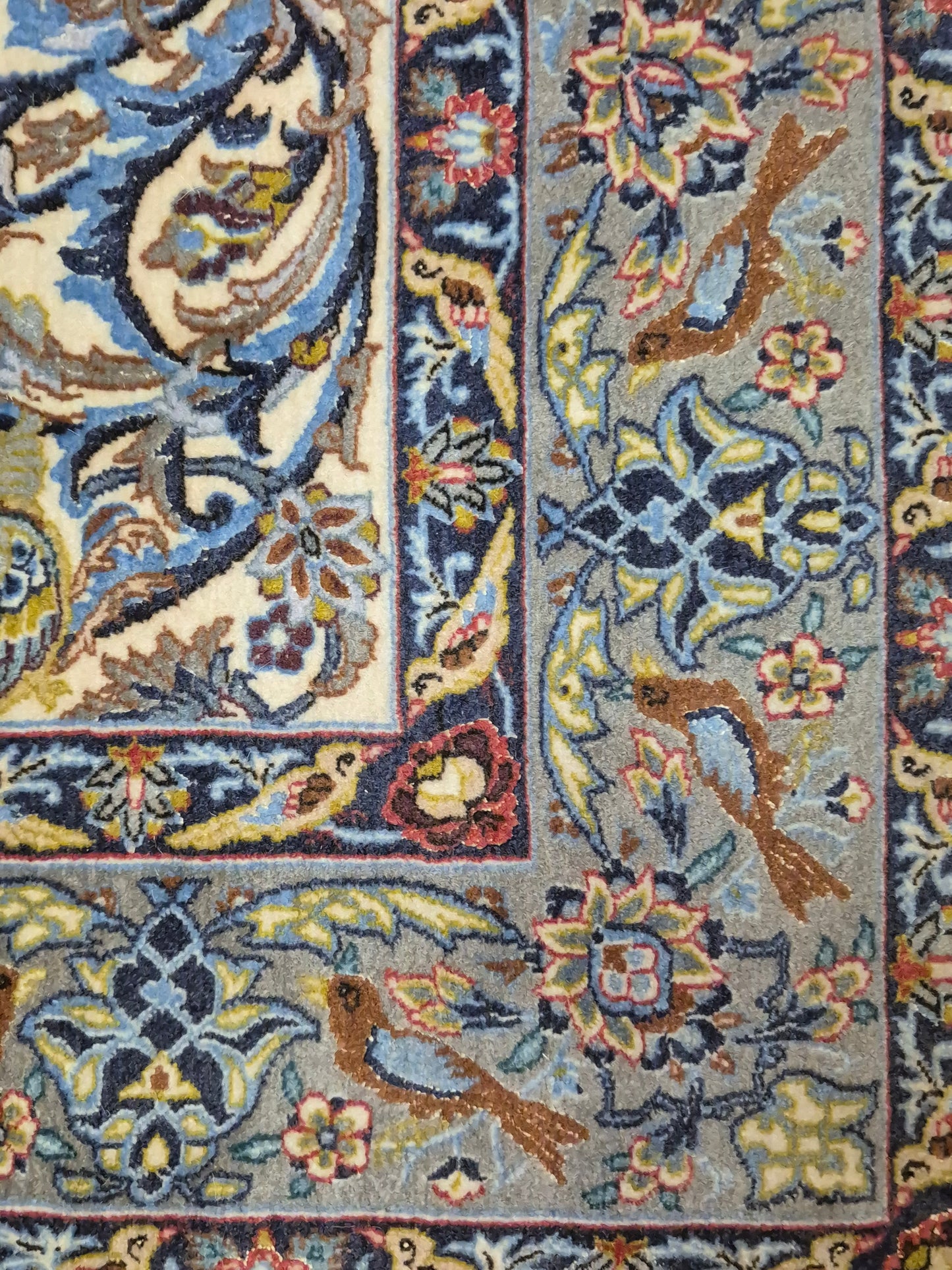 Isfahan Teppich Korkwolle mit Seide florales Design fein