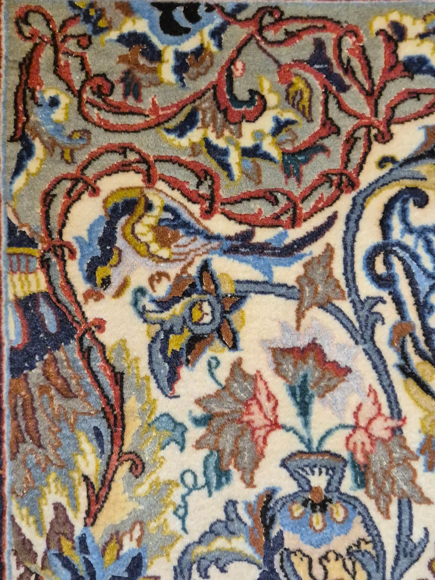 Isfahan Teppich Korkwolle mit Seide florales Design fein