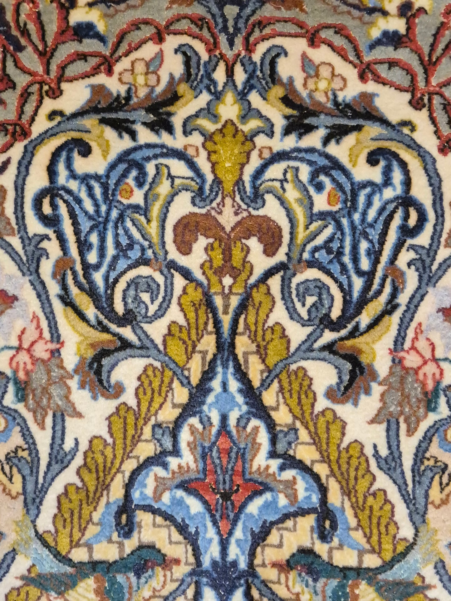 Isfahan Teppich Korkwolle mit Seide florales Design fein