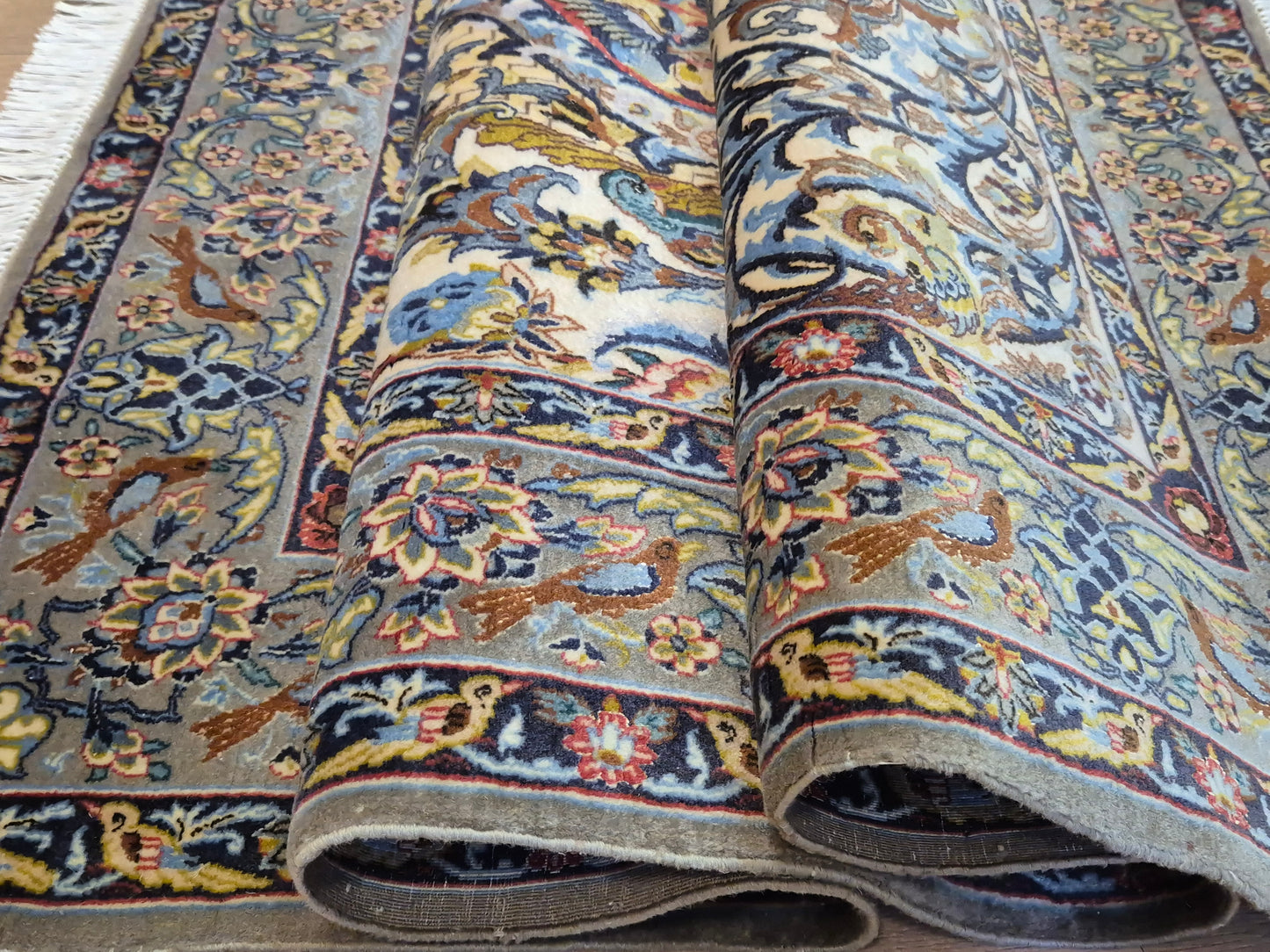 Isfahan Teppich Korkwolle mit Seide florales Design fein