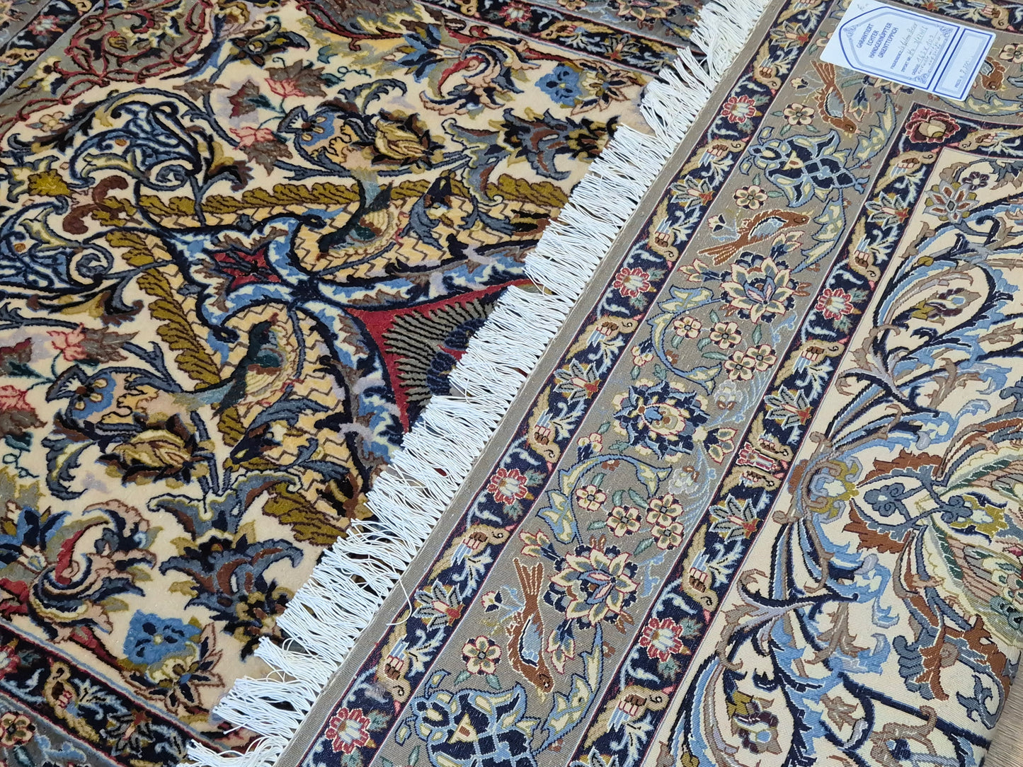 Isfahan Teppich Korkwolle mit Seide florales Design fein