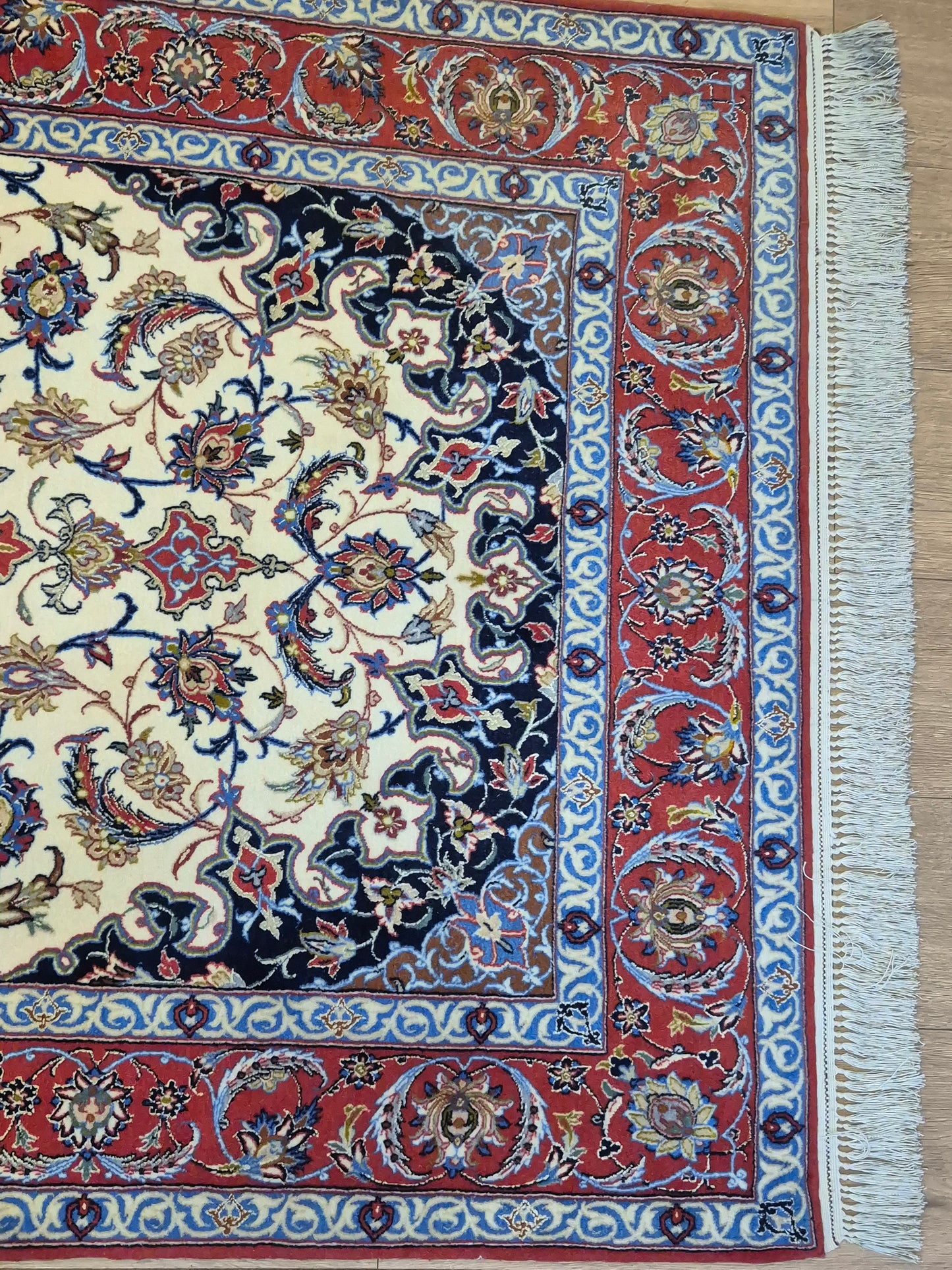 Isfahan Teppich Korkwolle mit Seide Medaillon fein