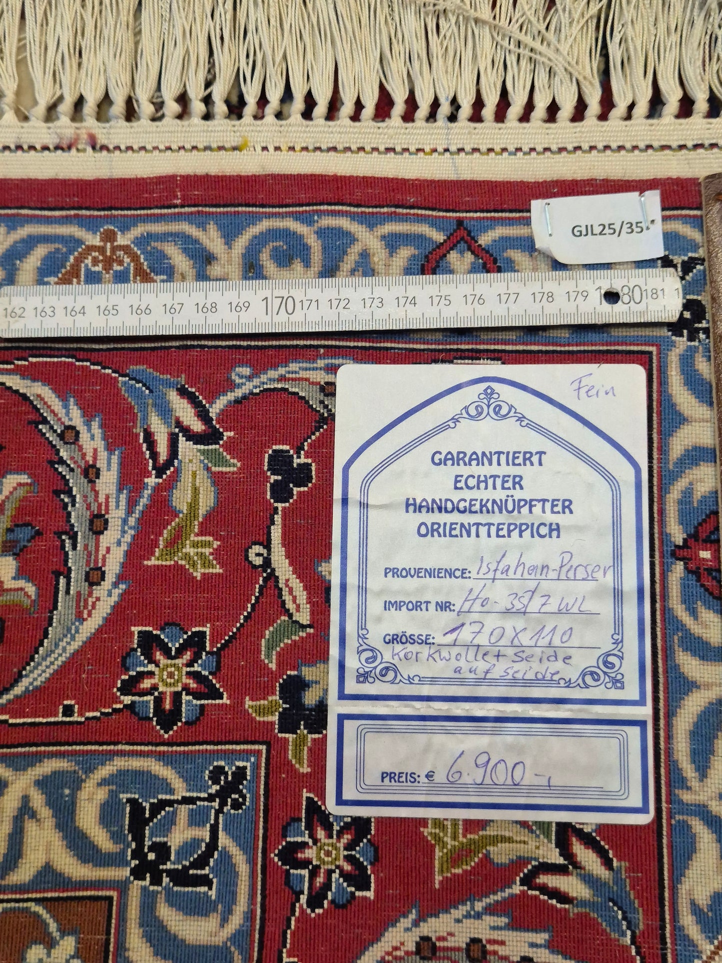 Isfahan Teppich Korkwolle mit Seide Medaillon fein