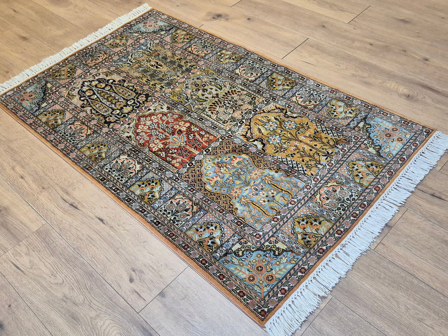 Kaschmir Seidenteppich Gebetsteppich Naturseide fein