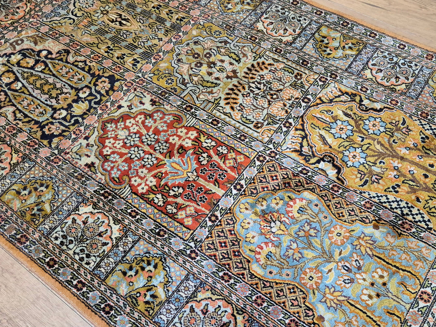 Kaschmir Seidenteppich Gebetsteppich Naturseide fein