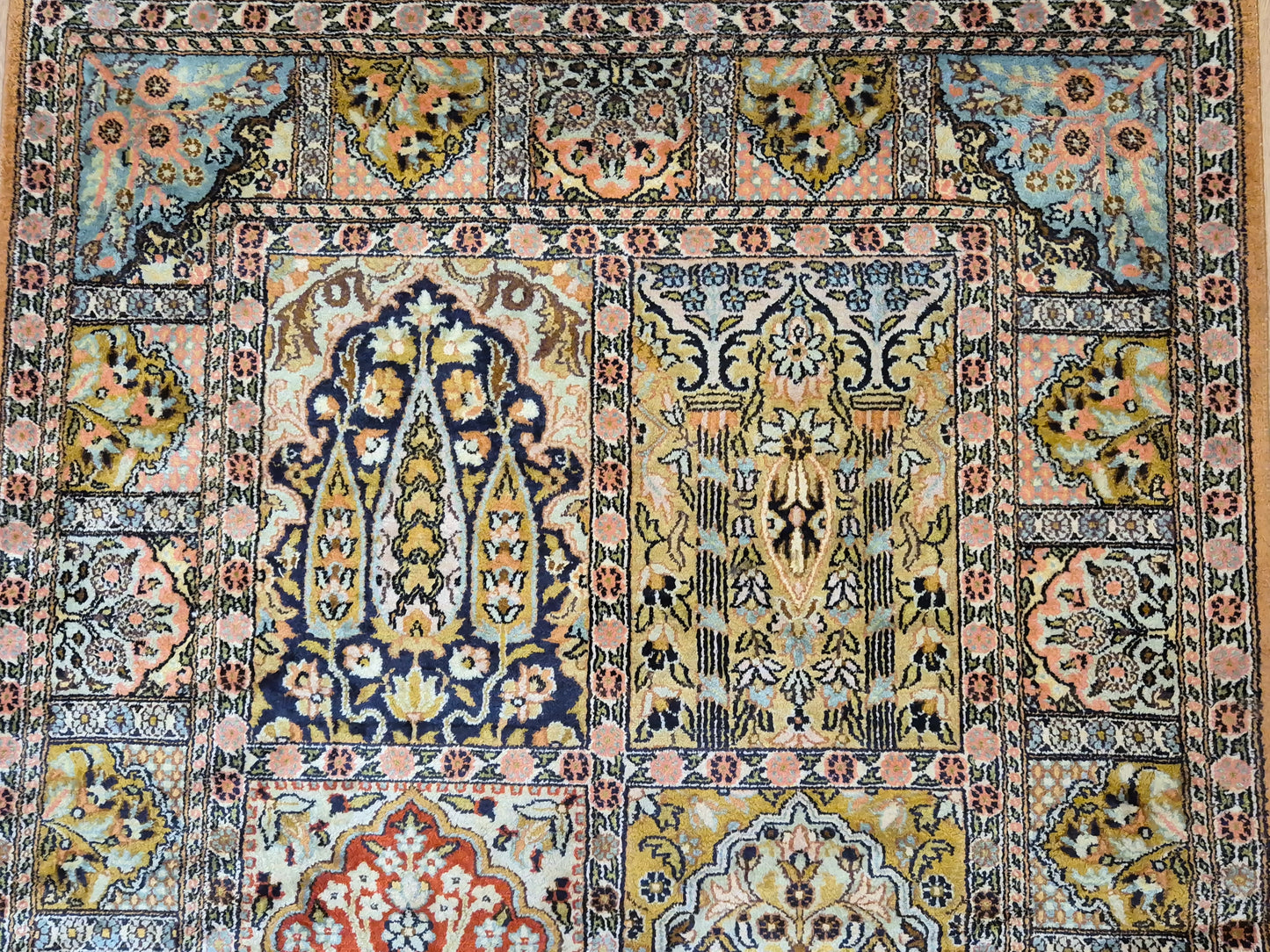 Kaschmir Seidenteppich Gebetsteppich Naturseide fein