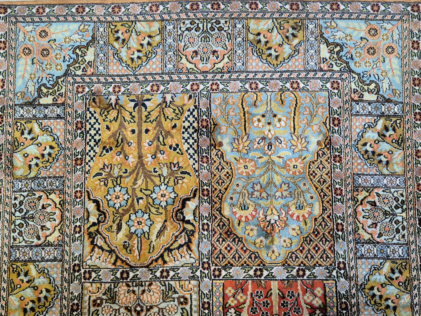 Kaschmir Seidenteppich Gebetsteppich Naturseide fein