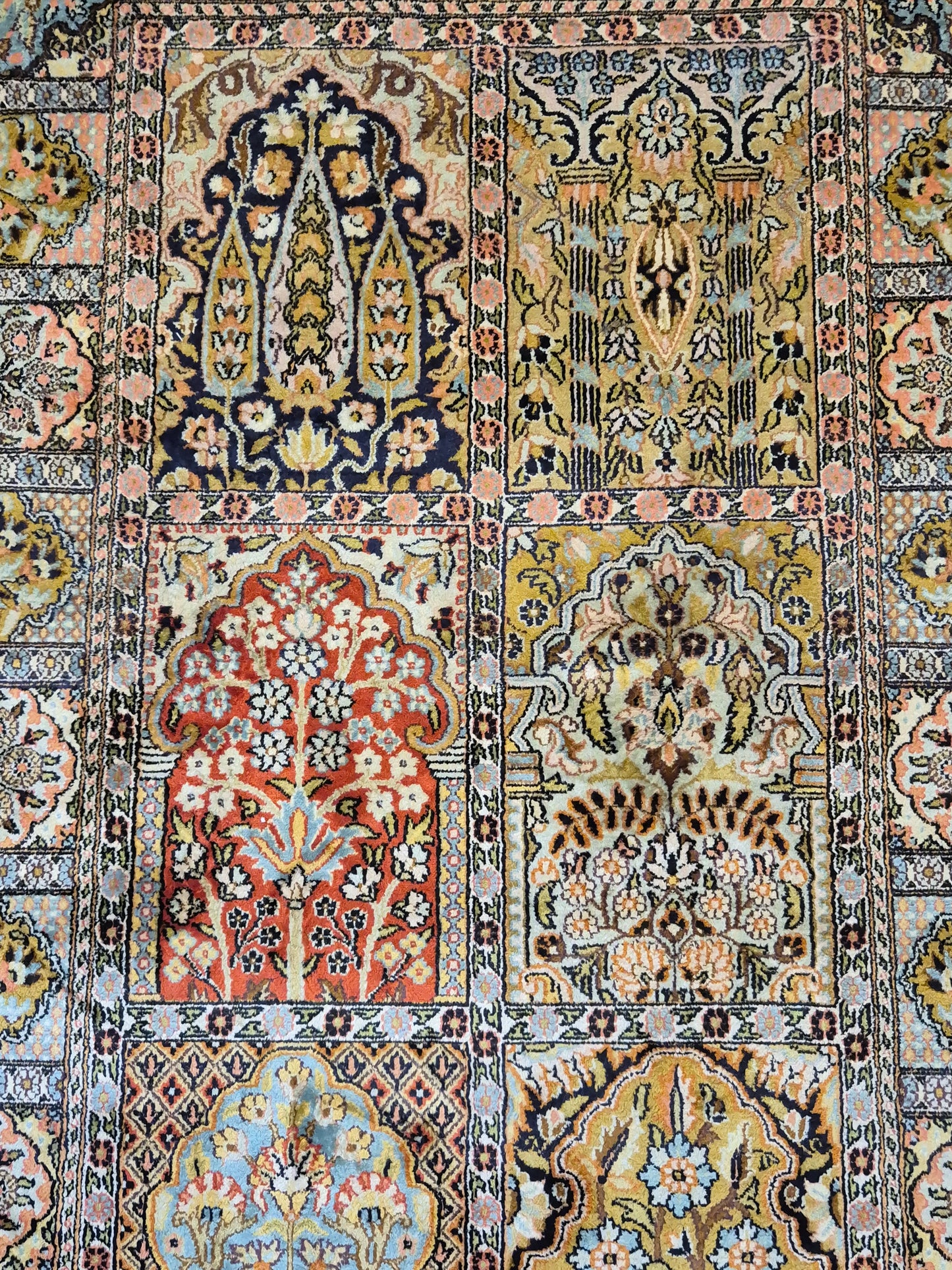 Kaschmir Seidenteppich Gebetsteppich Naturseide fein