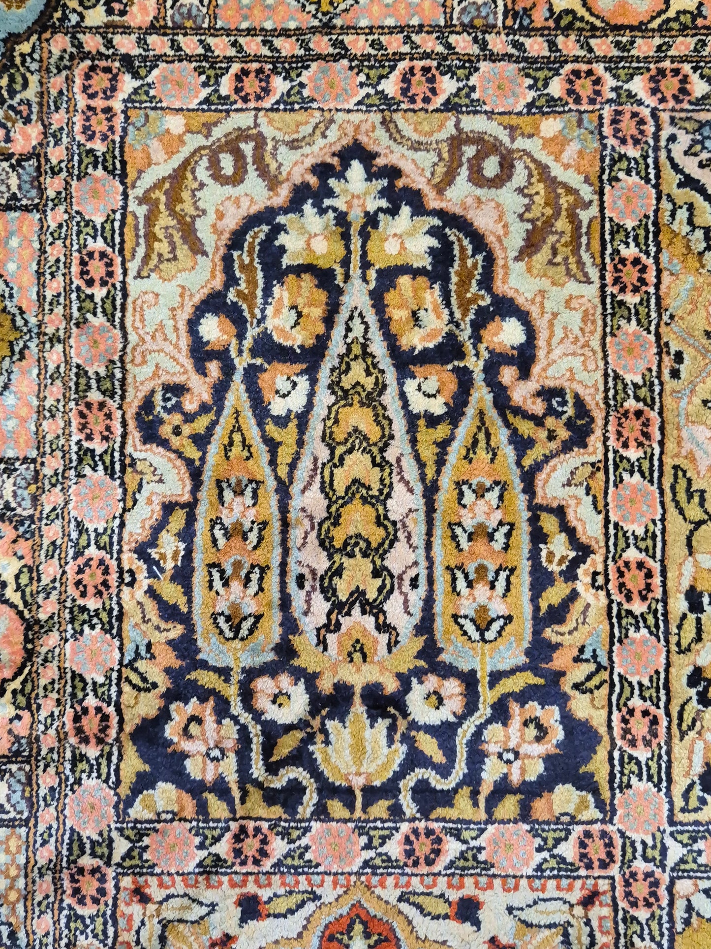 Kaschmir Seidenteppich Gebetsteppich Naturseide fein