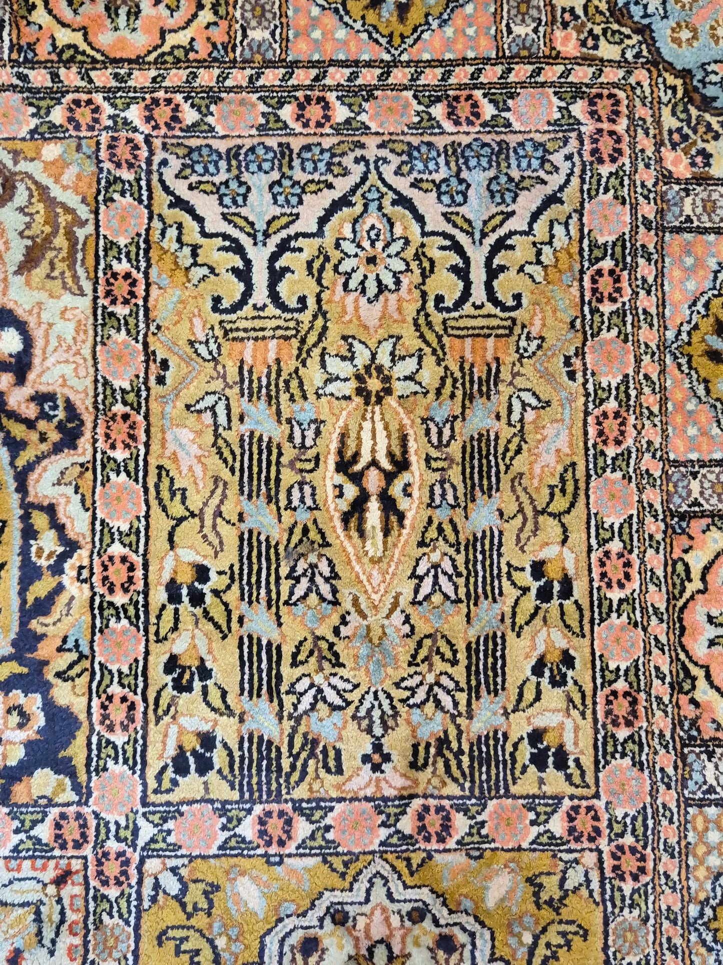 Kaschmir Seidenteppich Gebetsteppich Naturseide fein