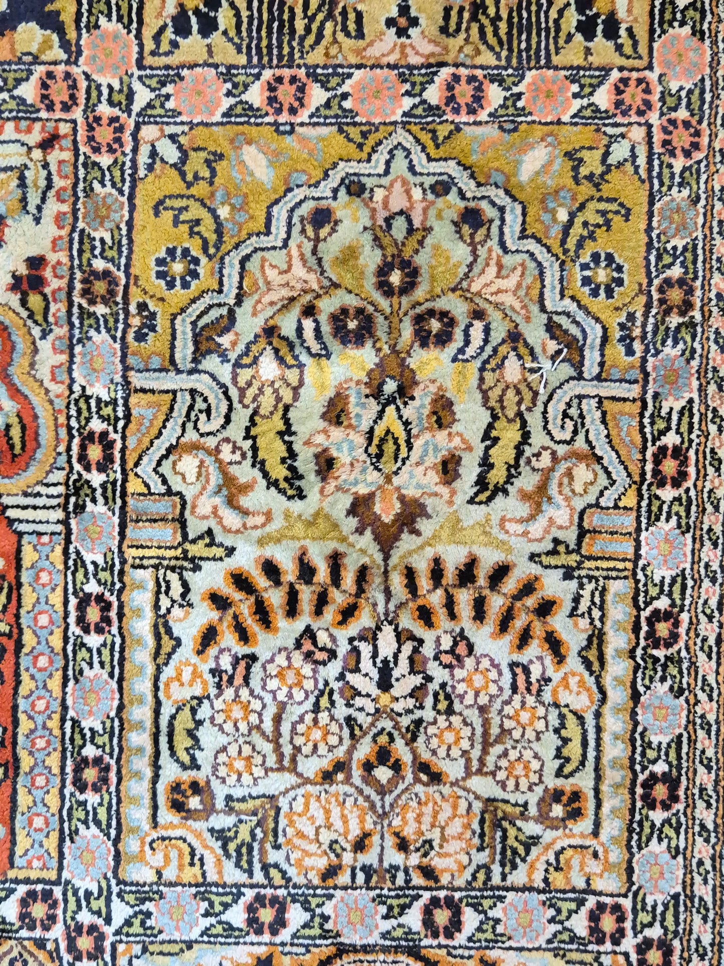 Kaschmir Seidenteppich Gebetsteppich Naturseide fein