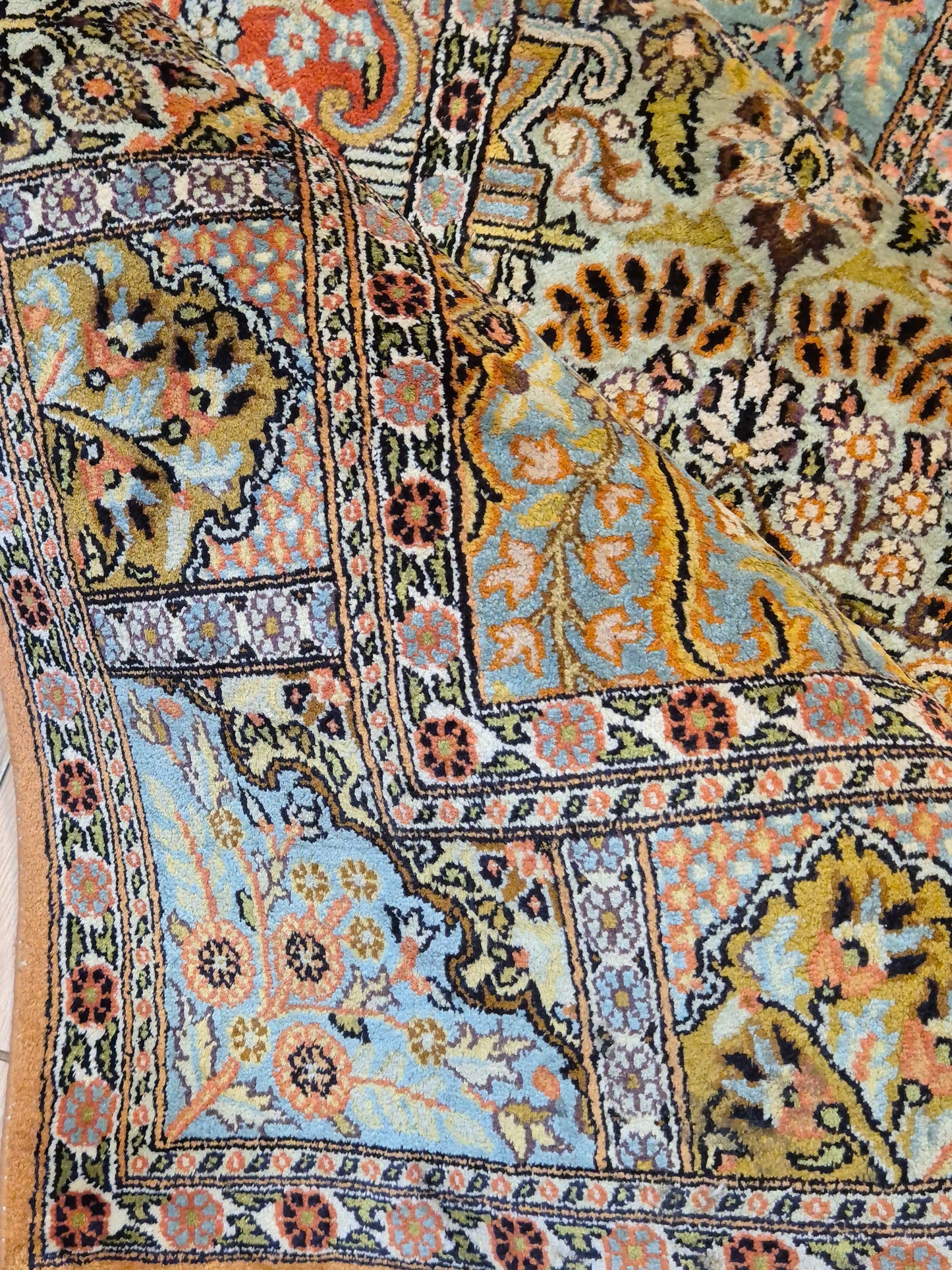 Kaschmir Seidenteppich Gebetsteppich Naturseide fein