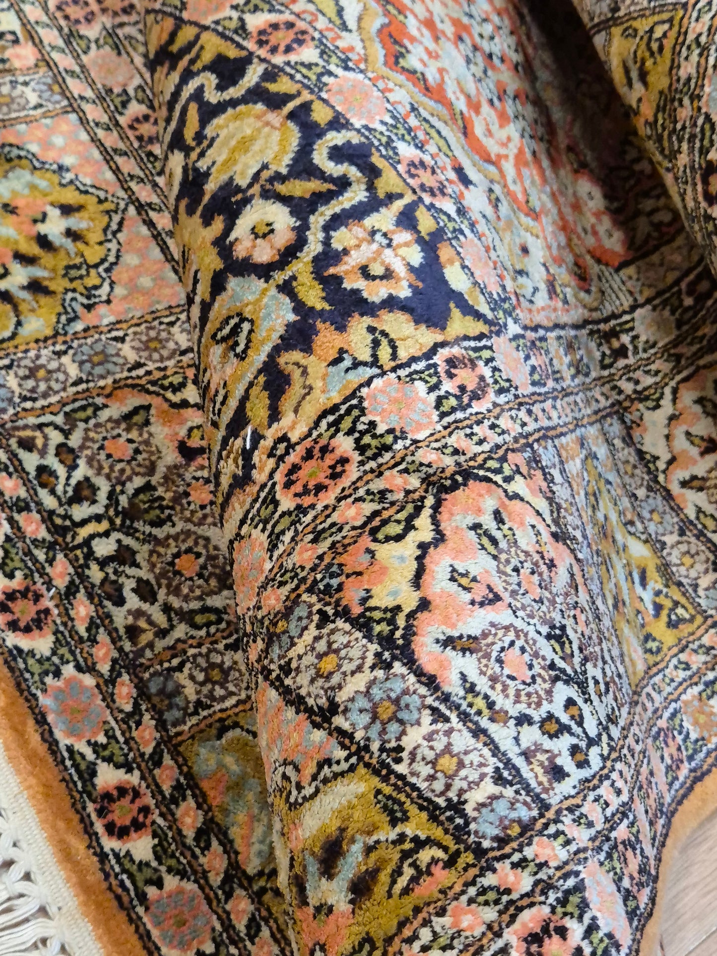 Kaschmir Seidenteppich Gebetsteppich Naturseide fein