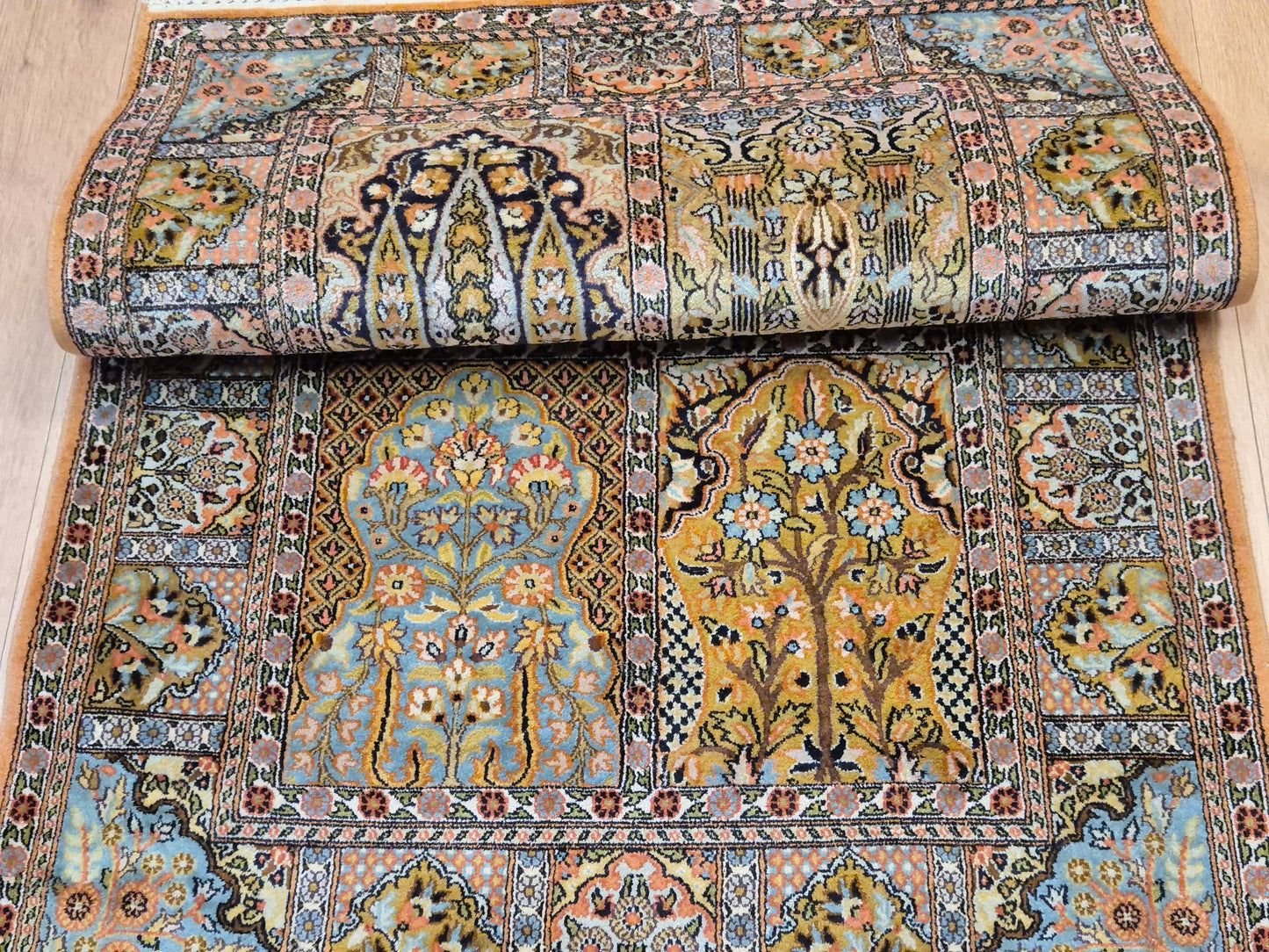 Kaschmir Seidenteppich Gebetsteppich Naturseide fein