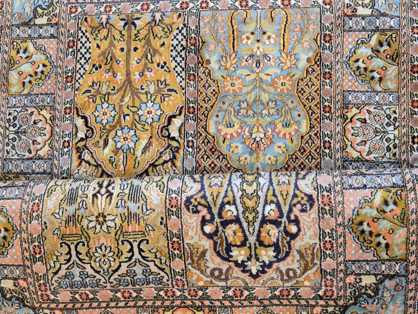 Kaschmir Seidenteppich Gebetsteppich Naturseide fein