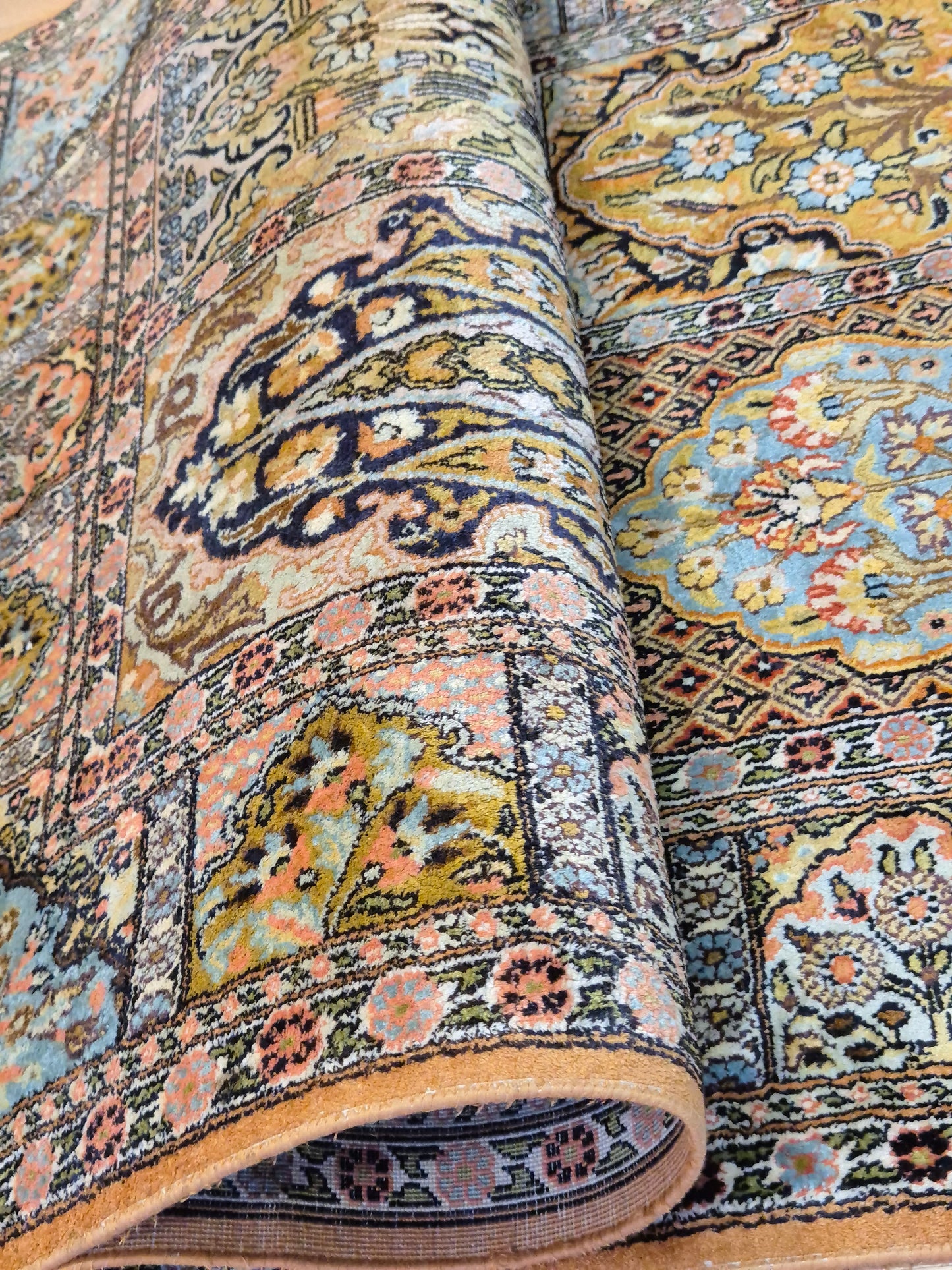 Kaschmir Seidenteppich Gebetsteppich Naturseide fein