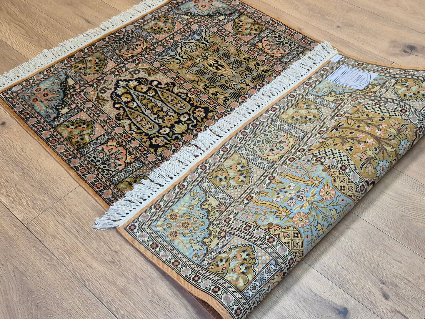 Kaschmir Seidenteppich Gebetsteppich Naturseide fein