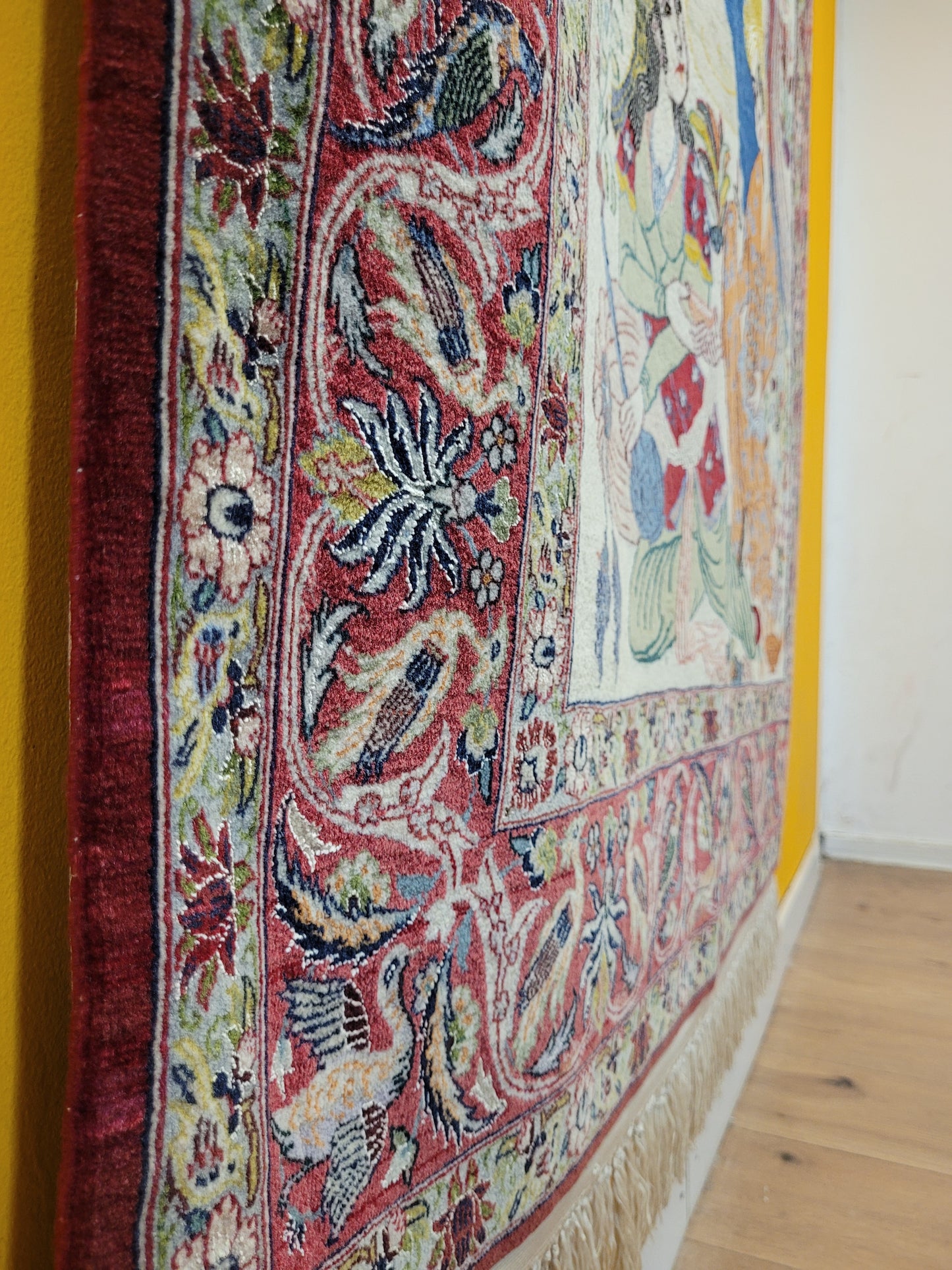 isfahan Bilderteppich Korkwolle Seide fein handgeknüpft