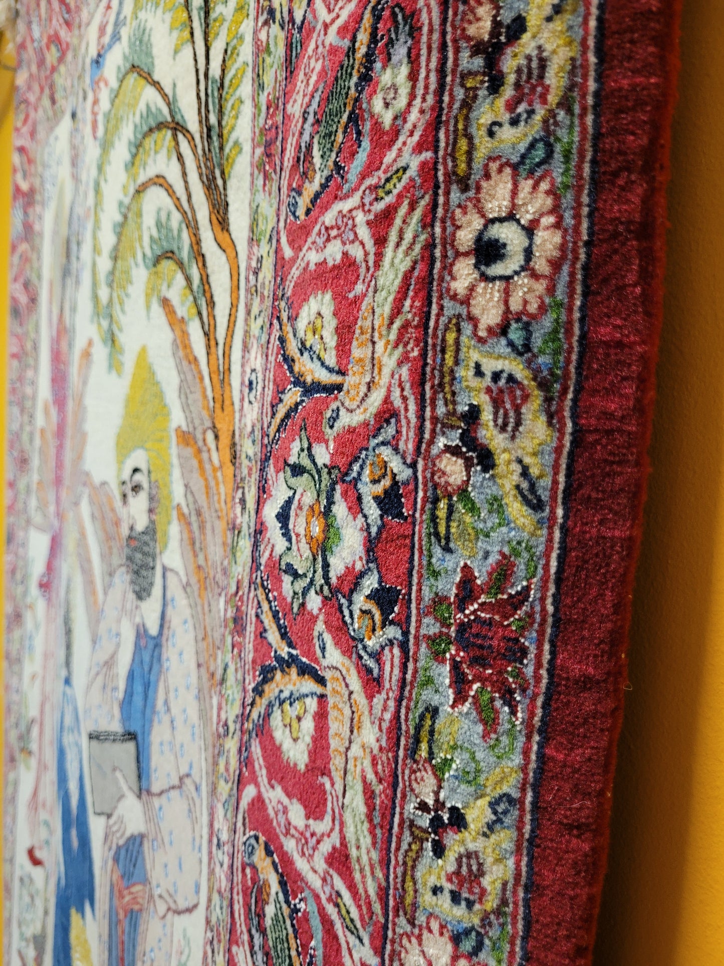 isfahan Bilderteppich Korkwolle Seide fein handgeknüpft