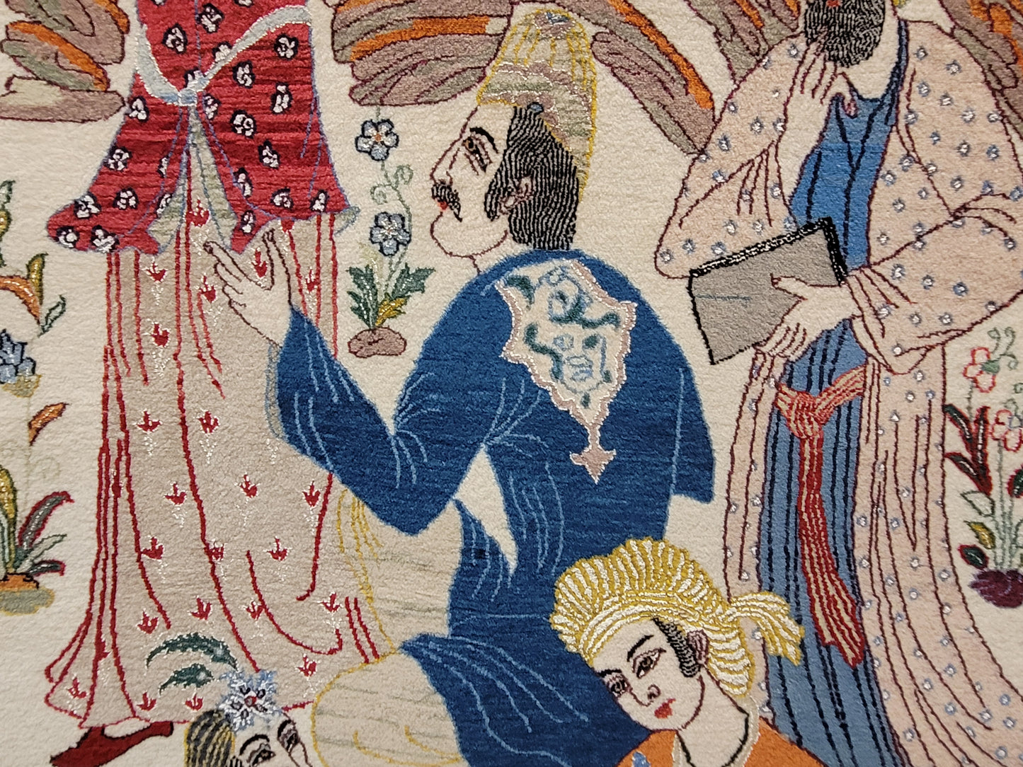 isfahan Bilderteppich Korkwolle Seide fein handgeknüpft