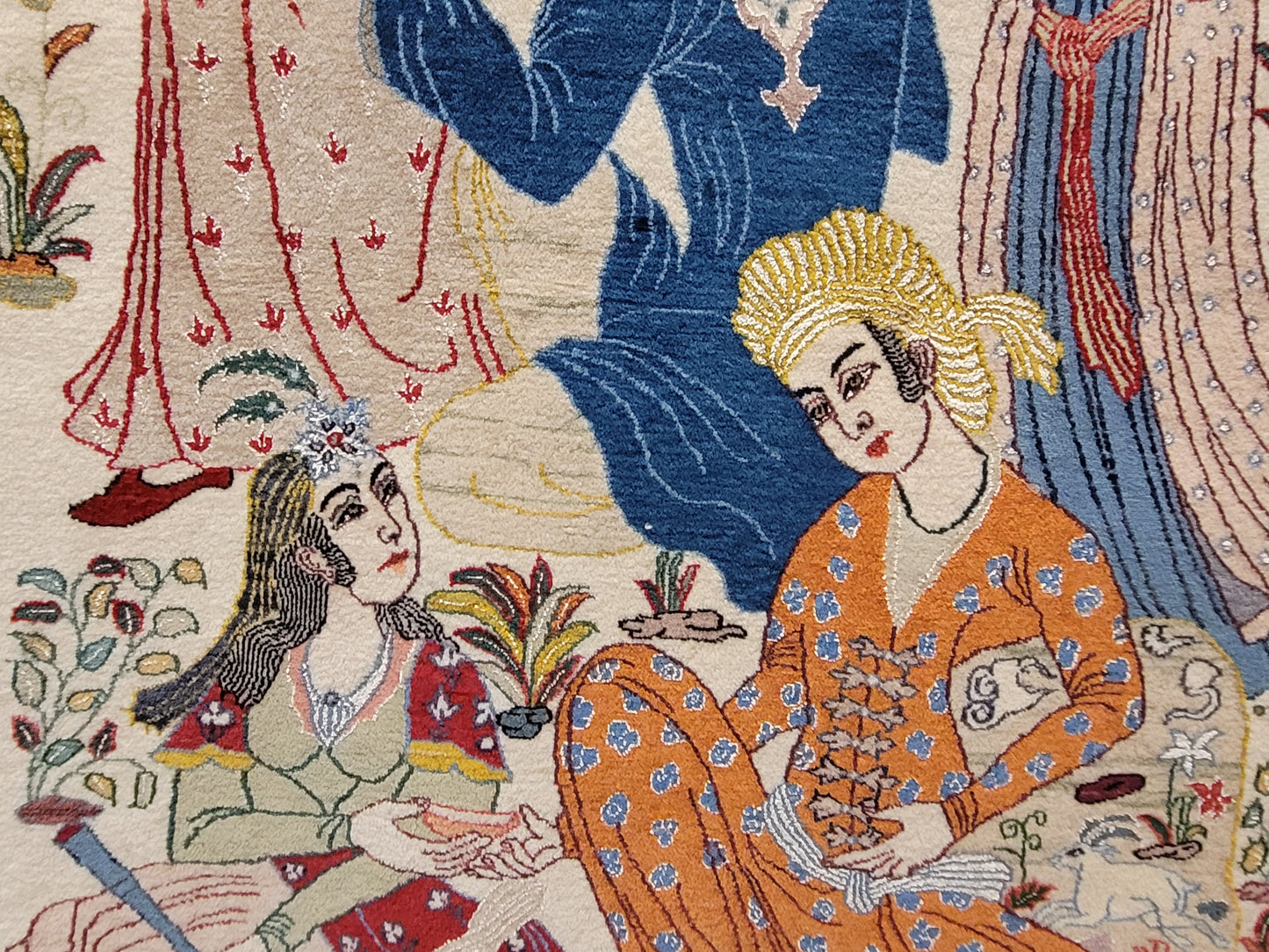 isfahan Bilderteppich Korkwolle Seide fein handgeknüpft