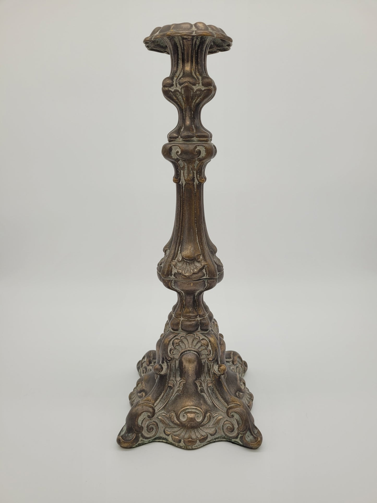 Paar Bronze Kerzenhalter Barock Stil Kerzenleuchter Kerzenständer