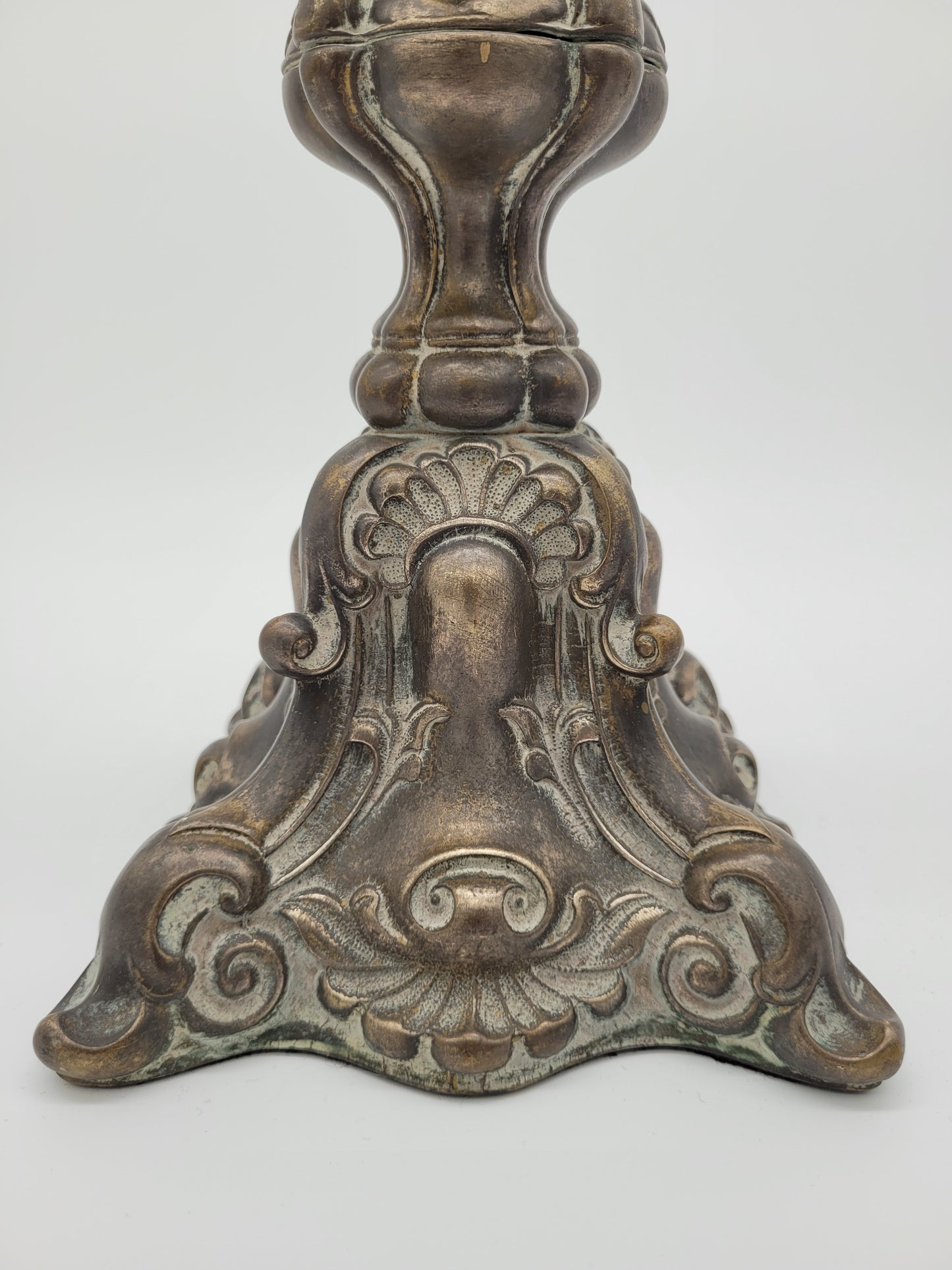 Paar Bronze Kerzenhalter Barock Stil Kerzenleuchter Kerzenständer