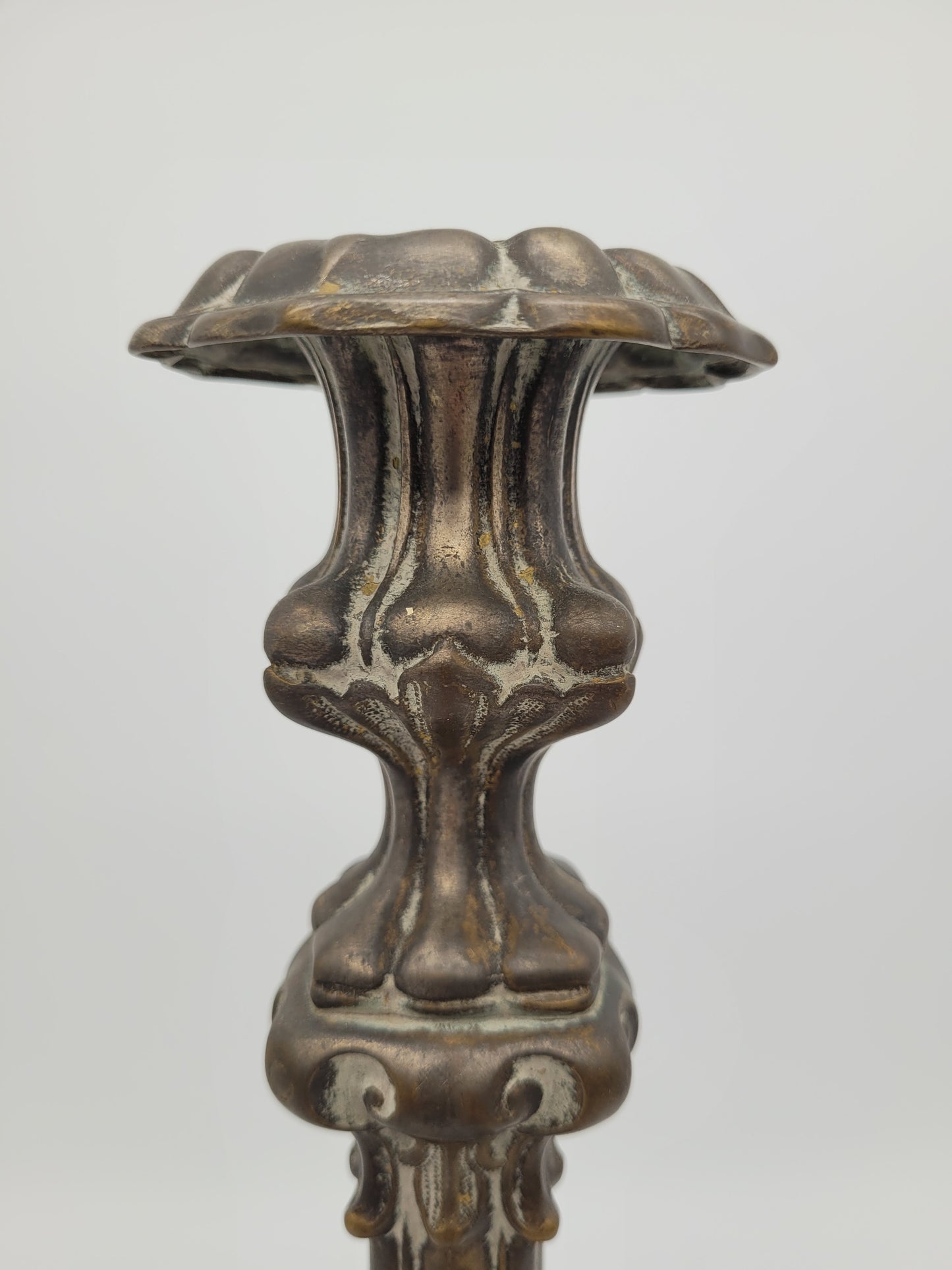 Paar Bronze Kerzenhalter Barock Stil Kerzenleuchter Kerzenständer