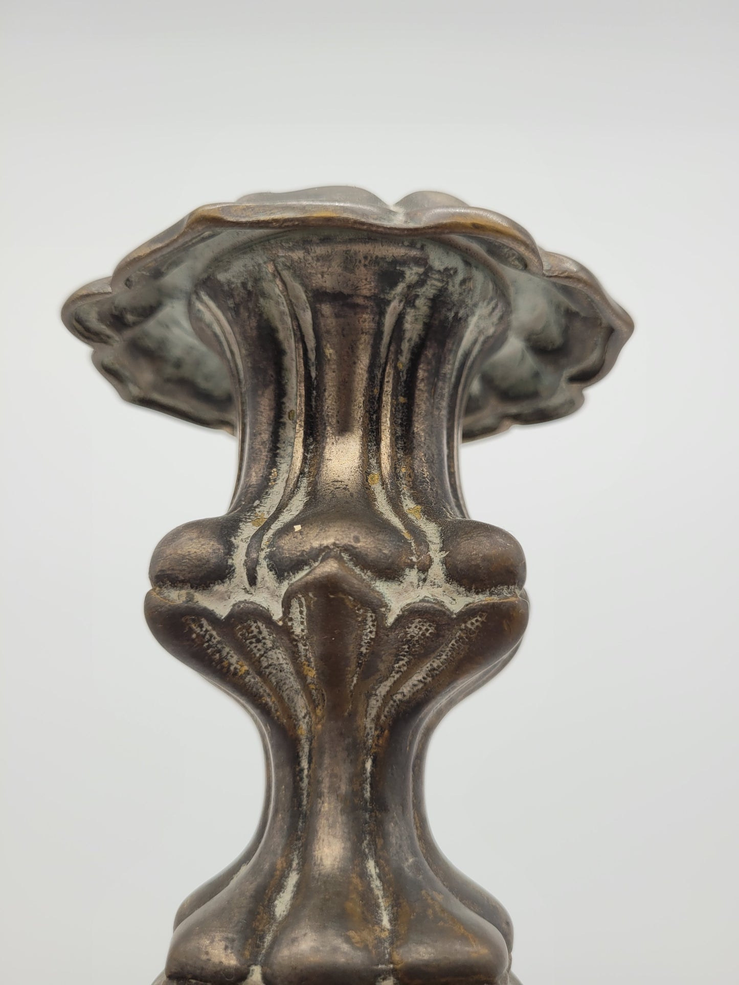 Paar Bronze Kerzenhalter Barock Stil Kerzenleuchter Kerzenständer