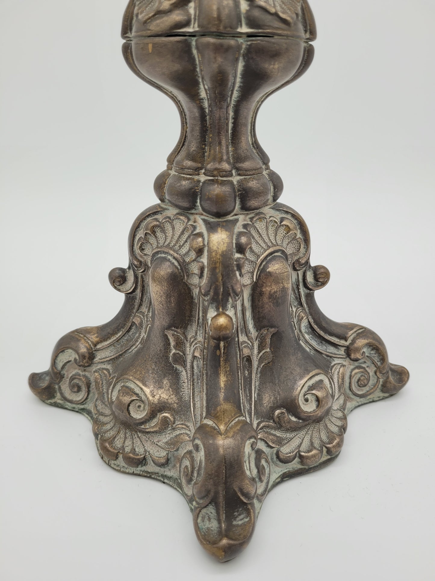 Paar Bronze Kerzenhalter Barock Stil Kerzenleuchter Kerzenständer