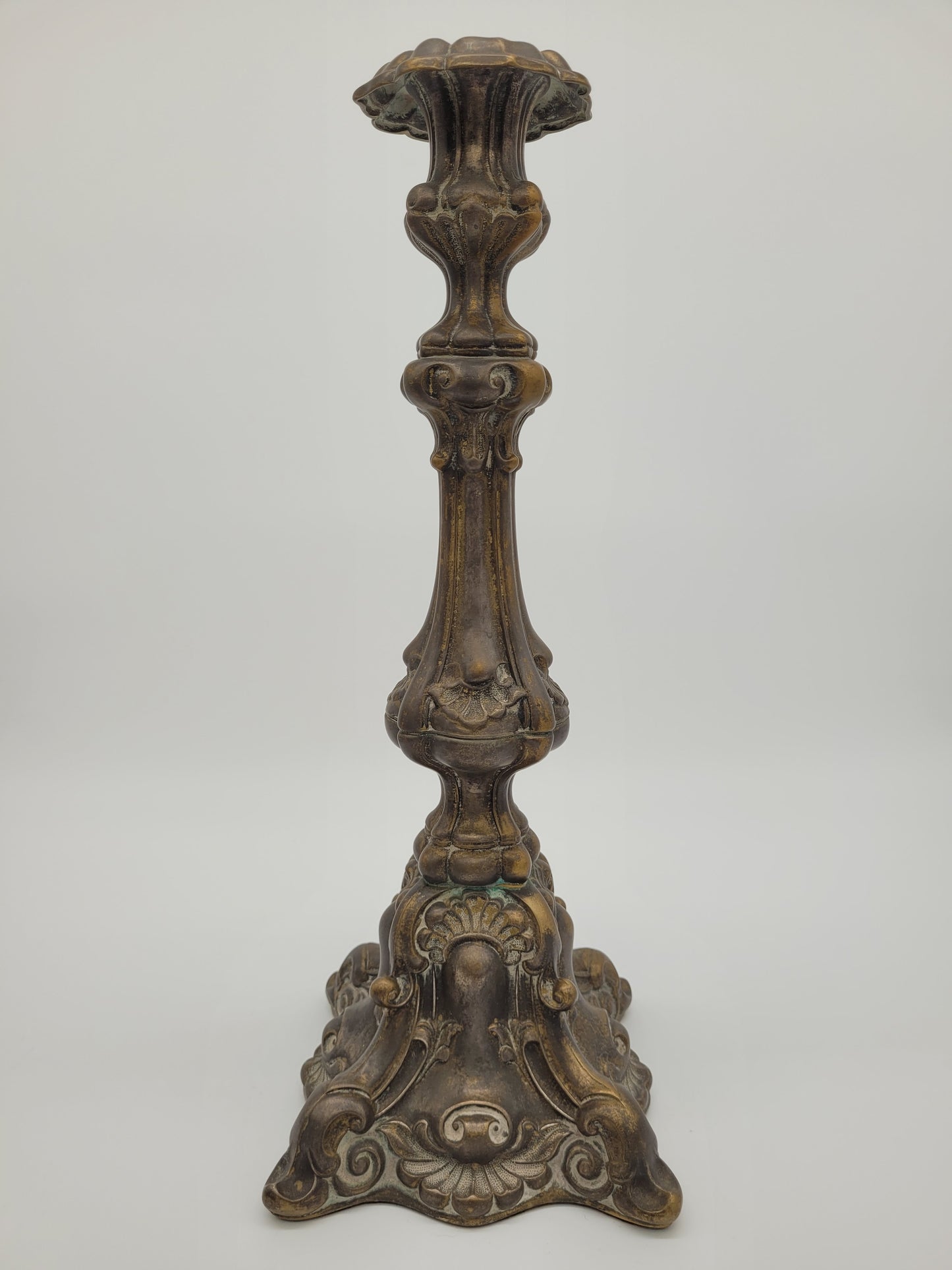 Paar Bronze Kerzenhalter Barock Stil Kerzenleuchter Kerzenständer