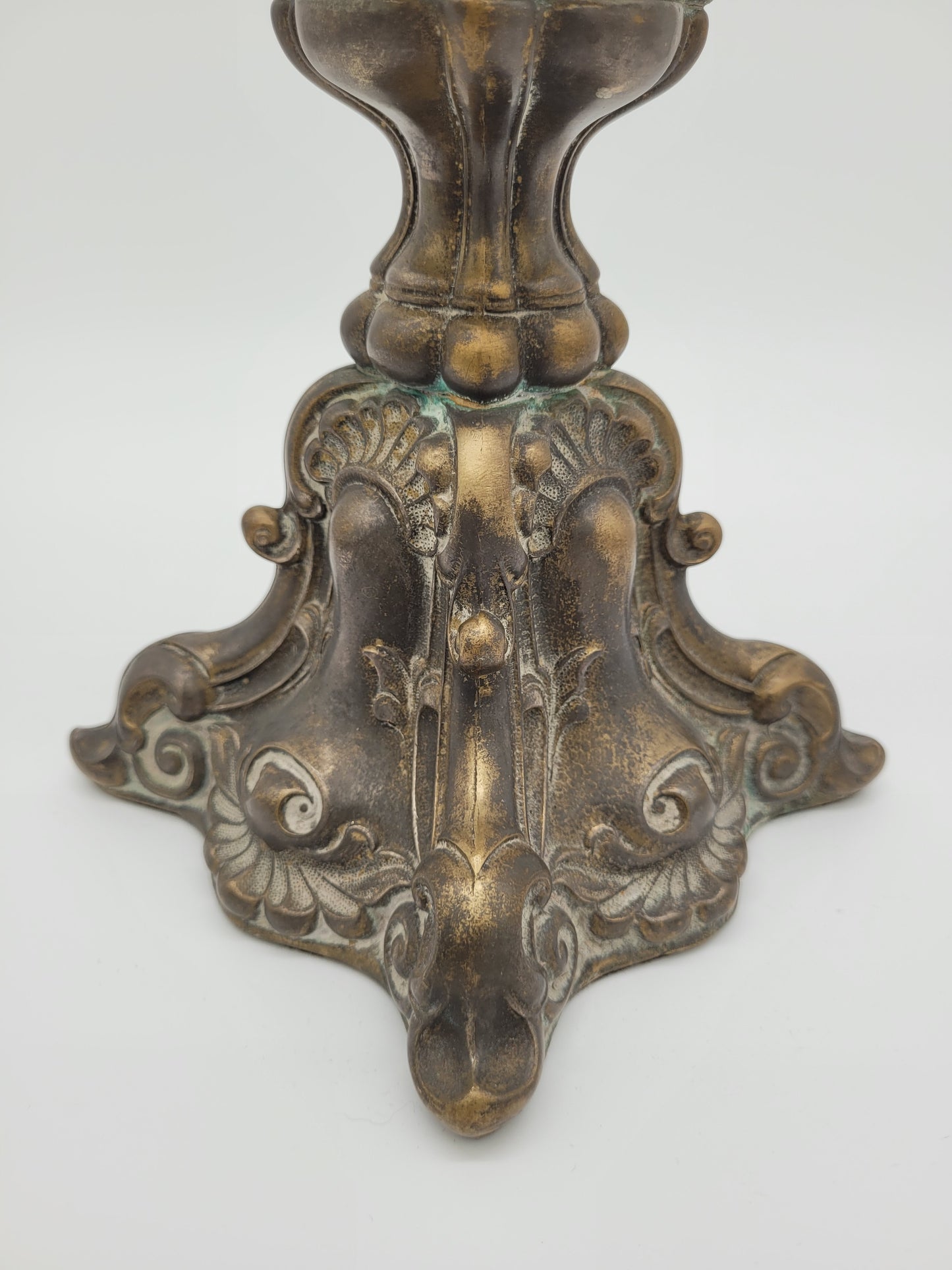 Paar Bronze Kerzenhalter Barock Stil Kerzenleuchter Kerzenständer