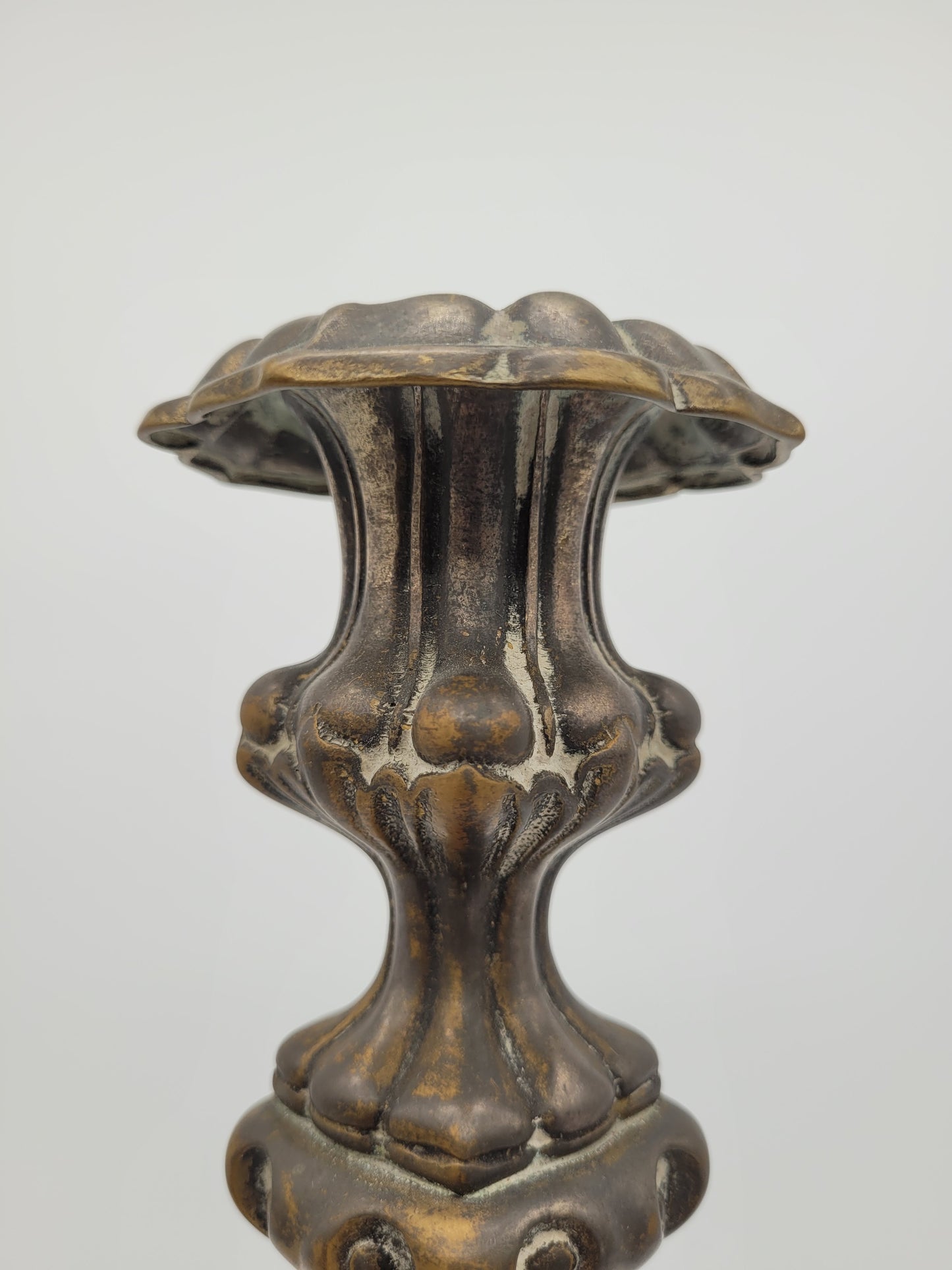 Paar Bronze Kerzenhalter Barock Stil Kerzenleuchter Kerzenständer