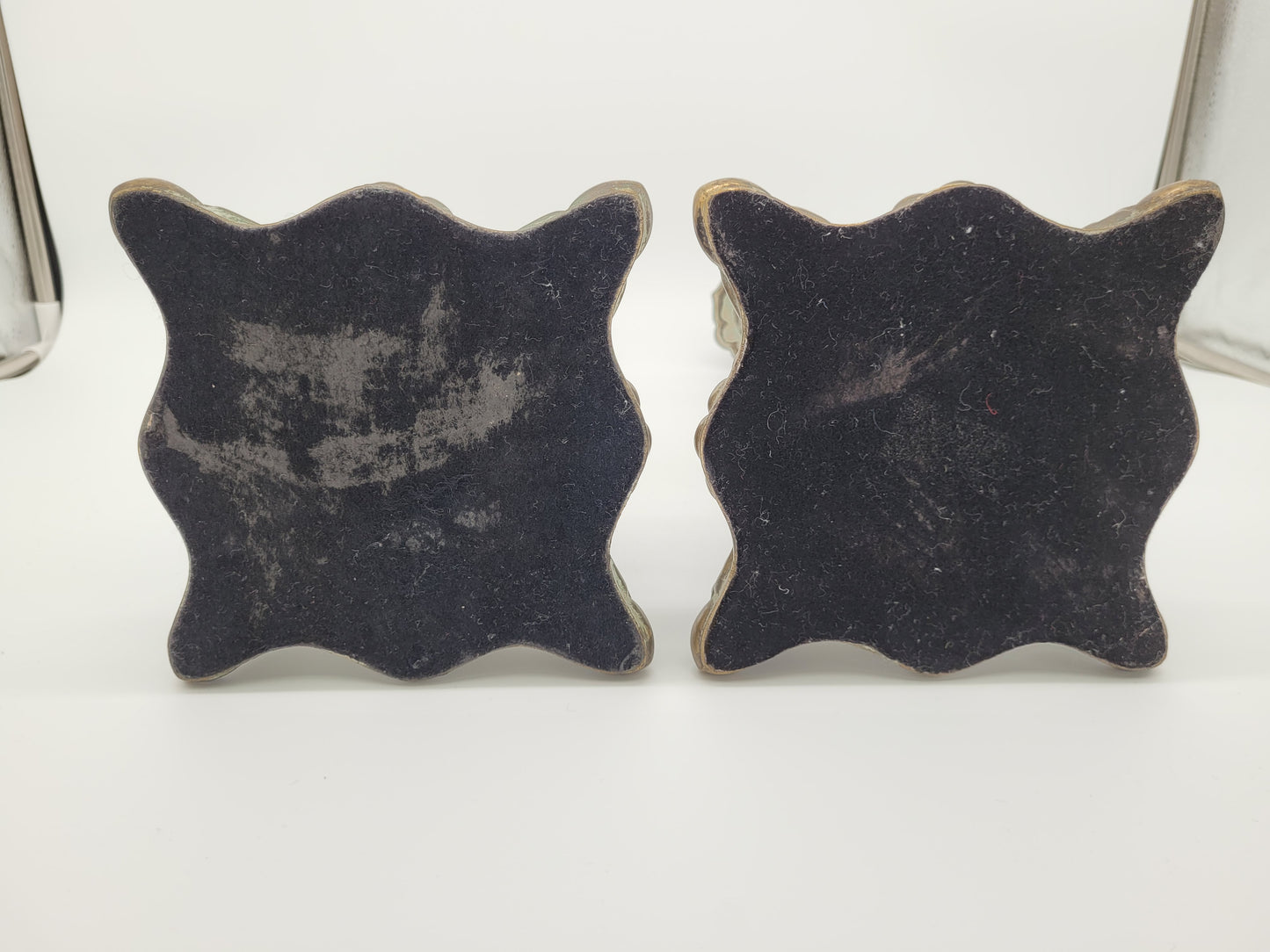 Paar Bronze Kerzenhalter Barock Stil Kerzenleuchter Kerzenständer