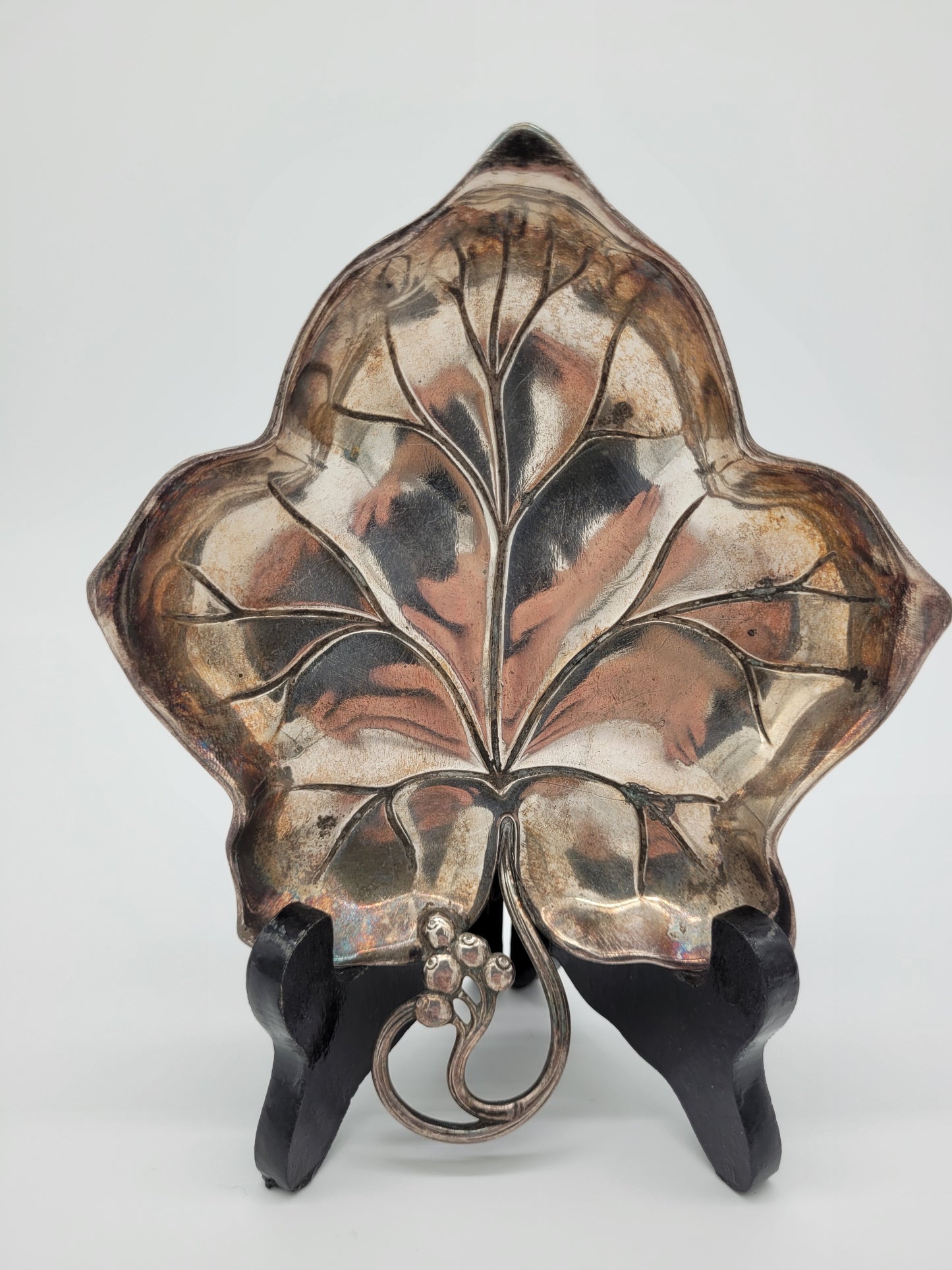 WMF versilberte Blattschale Schale Efeu Jugendstil Art Nouveau