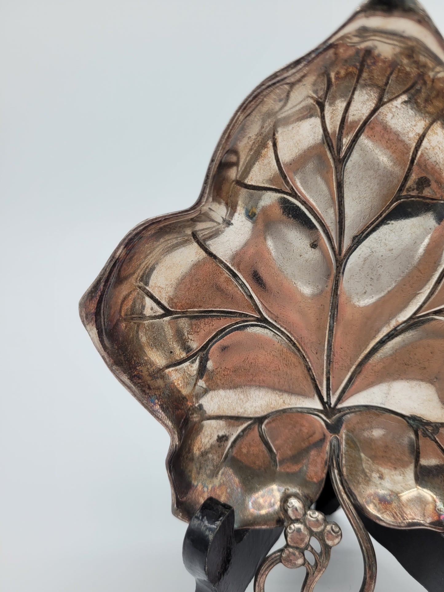 WMF versilberte Blattschale Schale Efeu Jugendstil Art Nouveau
