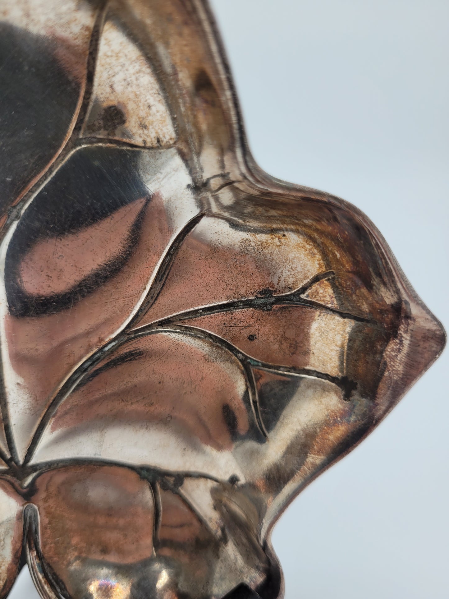 WMF versilberte Blattschale Schale Efeu Jugendstil Art Nouveau