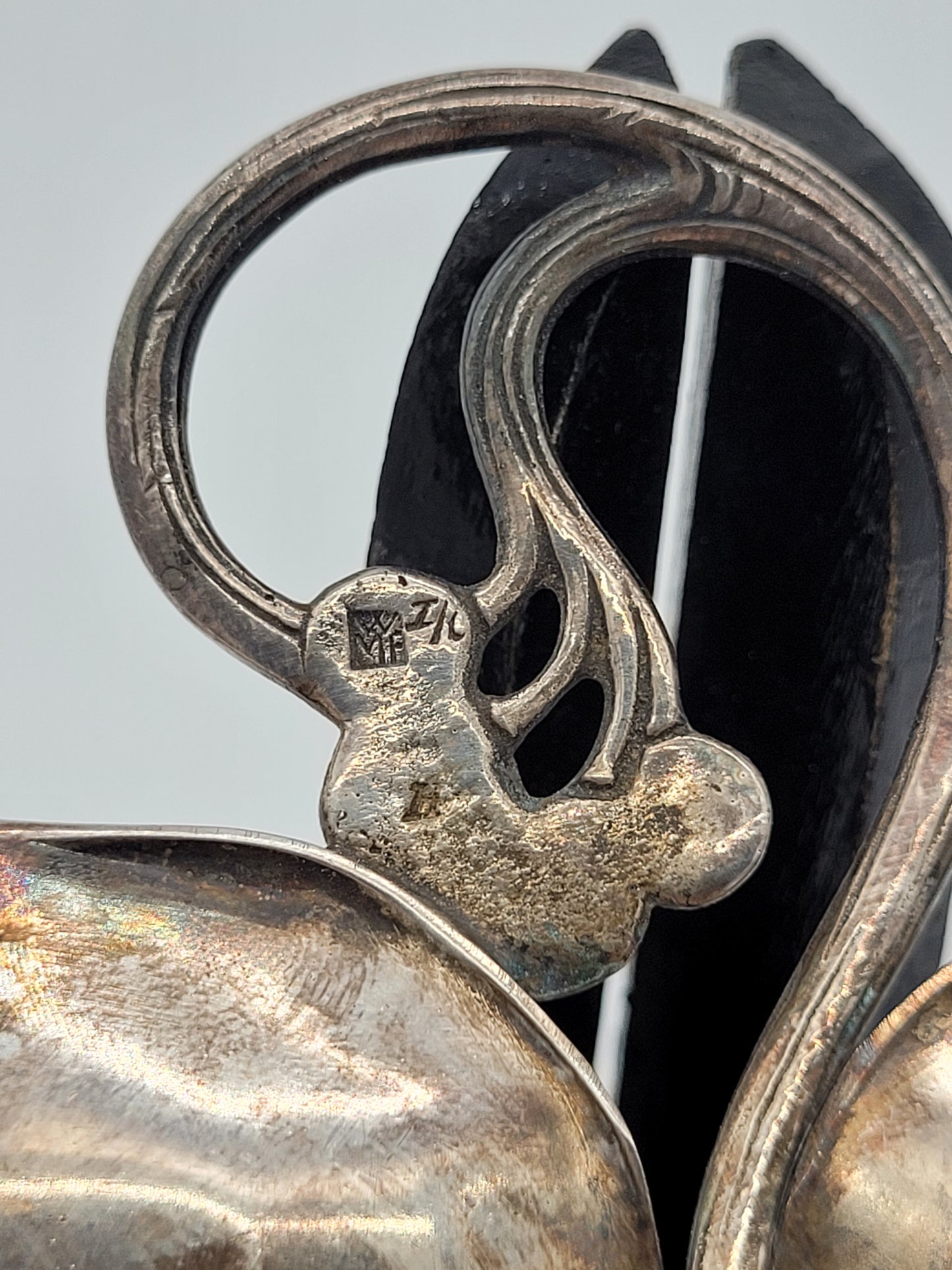 WMF versilberte Blattschale Schale Efeu Jugendstil Art Nouveau