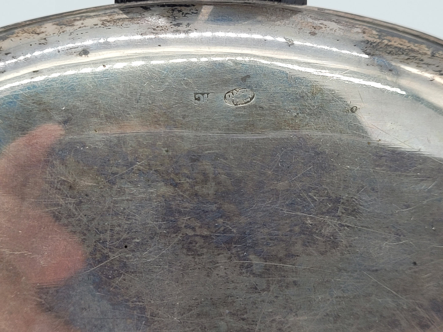 Versilberte Schale Platte mit Bambus Motiv Asiatika Dekorativ