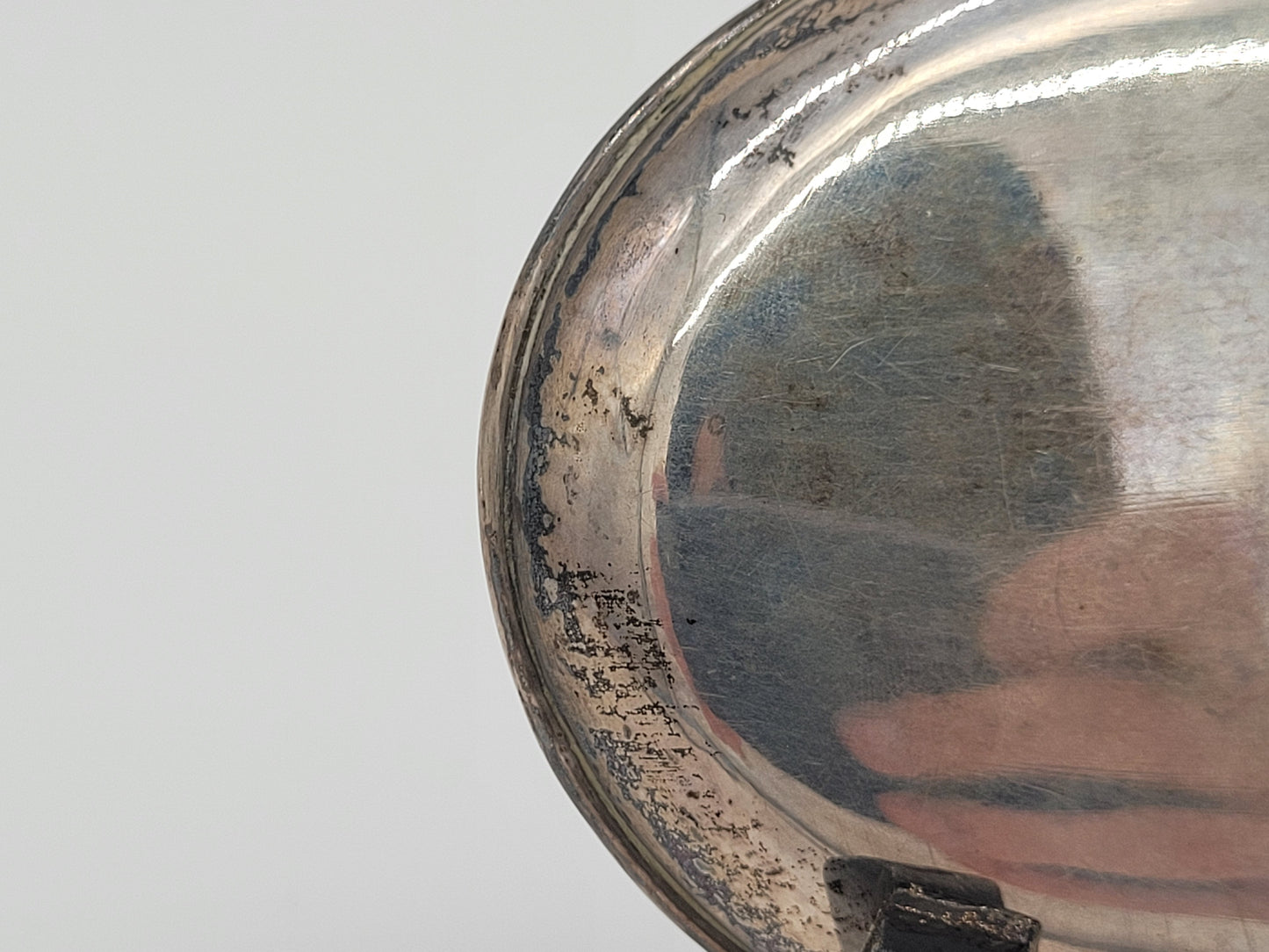 Versilberte Schale Platte mit Bambus Motiv Asiatika Dekorativ