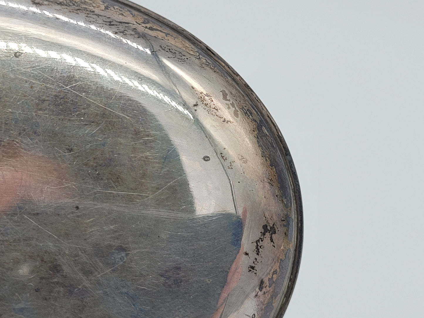 Versilberte Schale Platte mit Bambus Motiv Asiatika Dekorativ