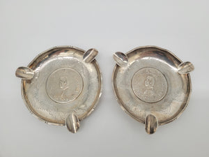 Chinesische Aschenbecher Sterling Silber 925er Drachenmotiv