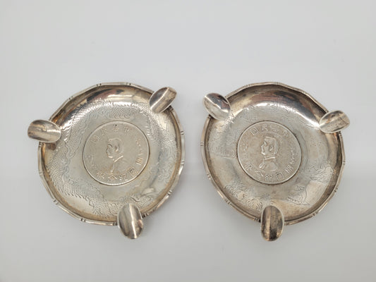 Chinesische Aschenbecher Sterling Silber 925er Drachenmotiv