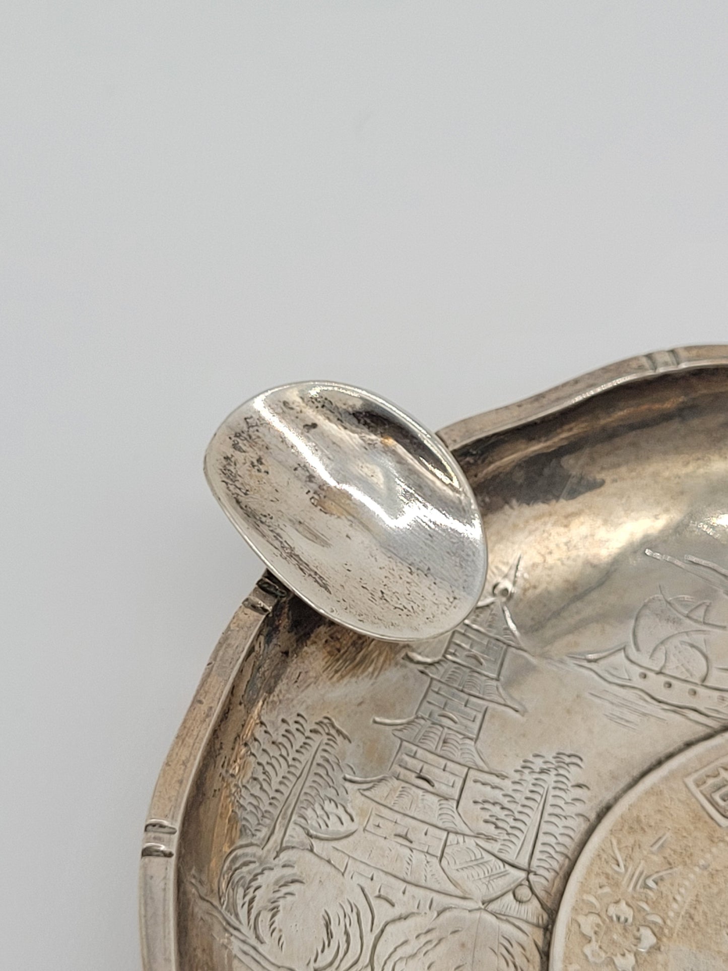 Chinesische Aschenbecher Sterling Silber 925er Drachenmotiv