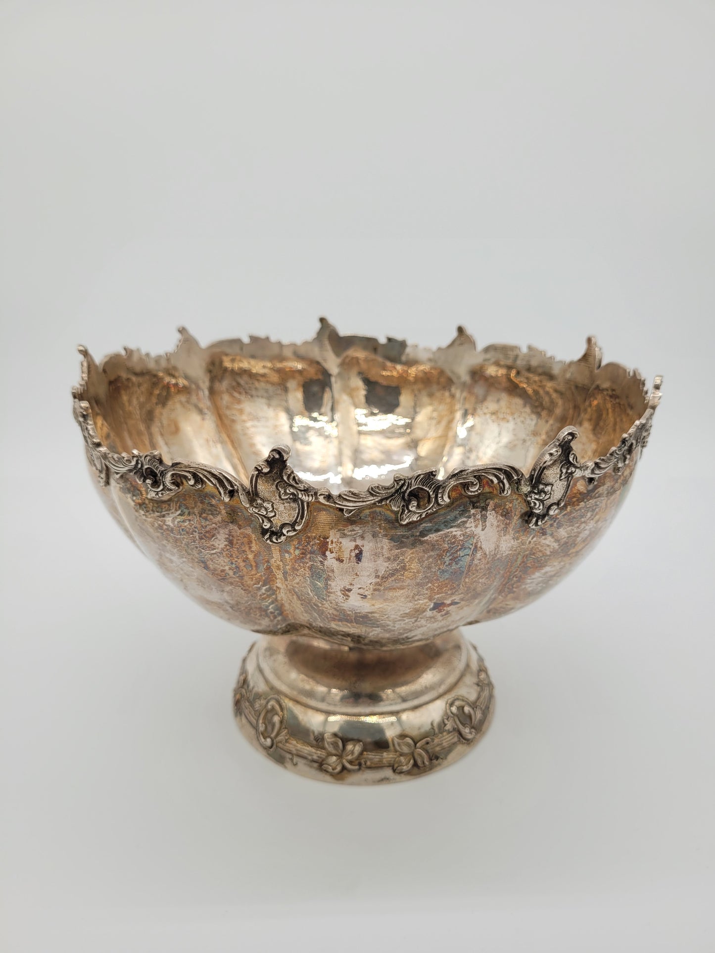 Schale Sterling Silber 925er Viktorianischer Stil mit Blütendekor