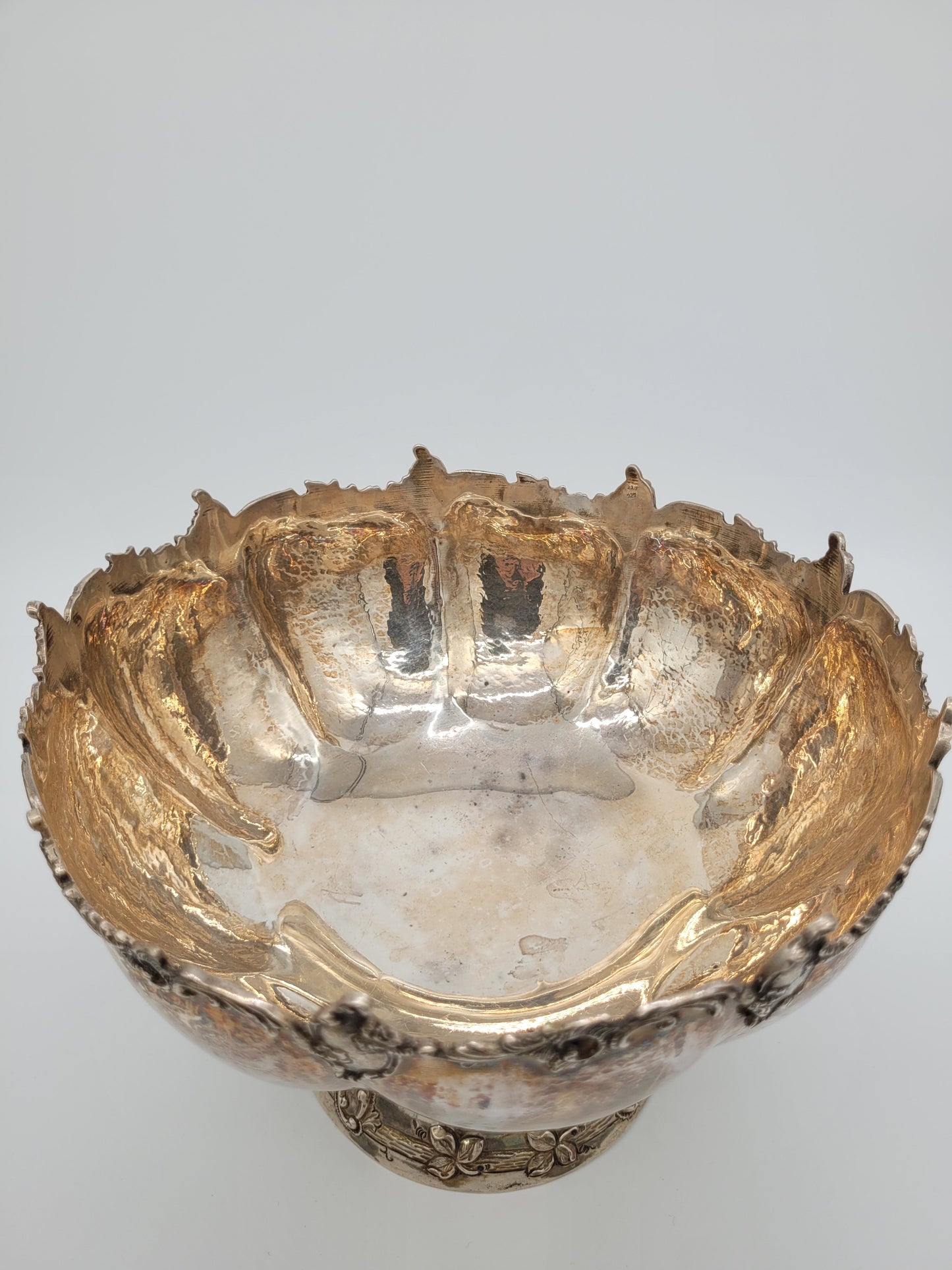 Schale Sterling Silber 925er Viktorianischer Stil mit Blütendekor