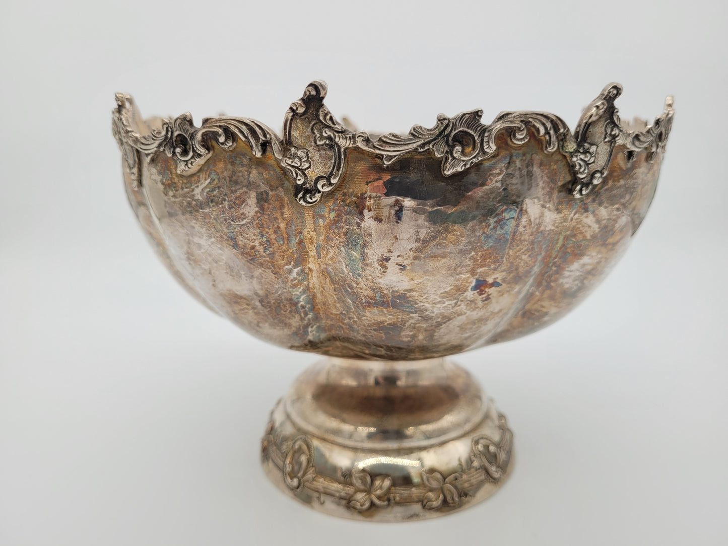 Schale Sterling Silber 925er Viktorianischer Stil mit Blütendekor